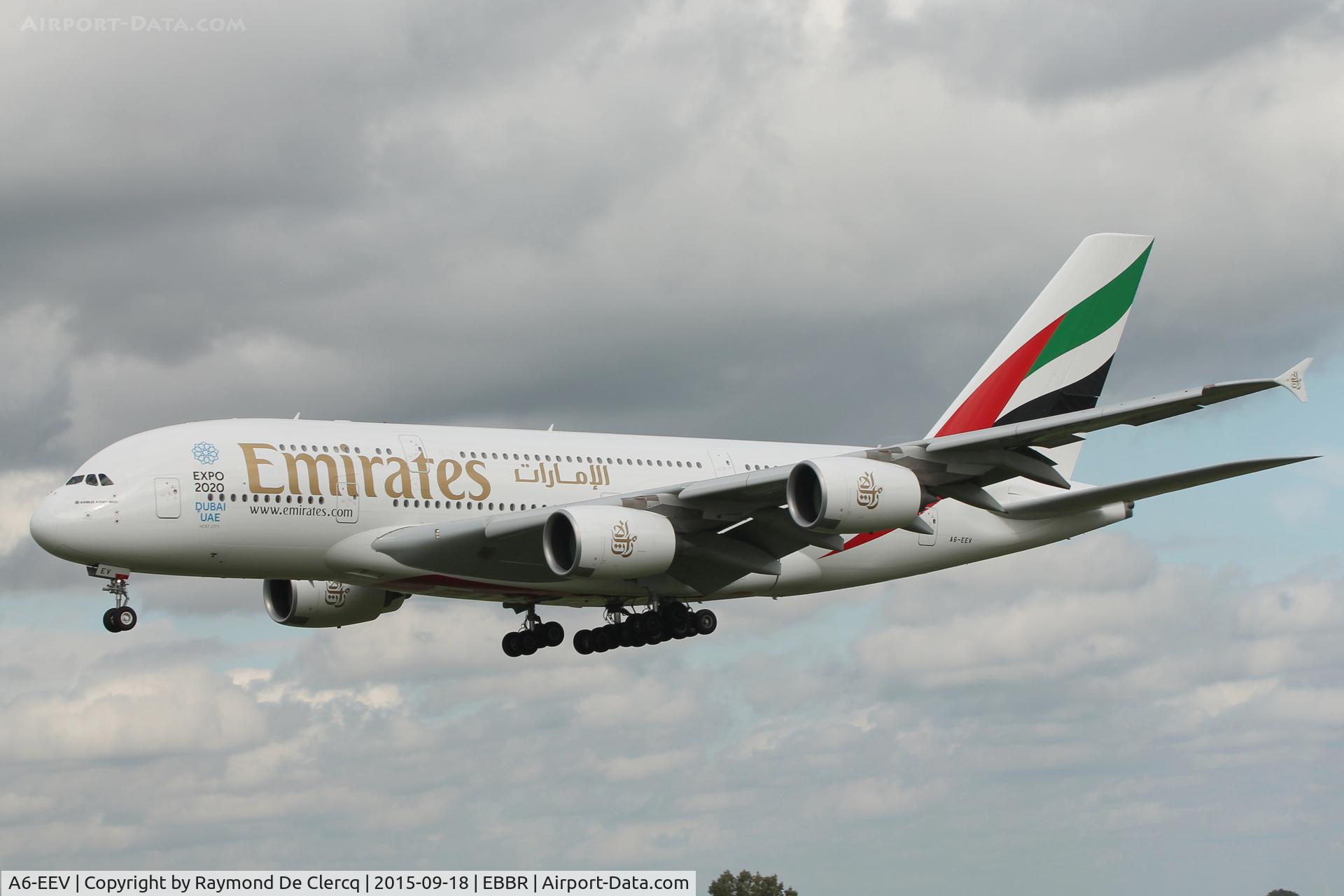 A6-EEV, 2013 Airbus A380-861 C/N 150, To celebrate one year flights from Dubai to Brussels,
Emirates came with a A380.