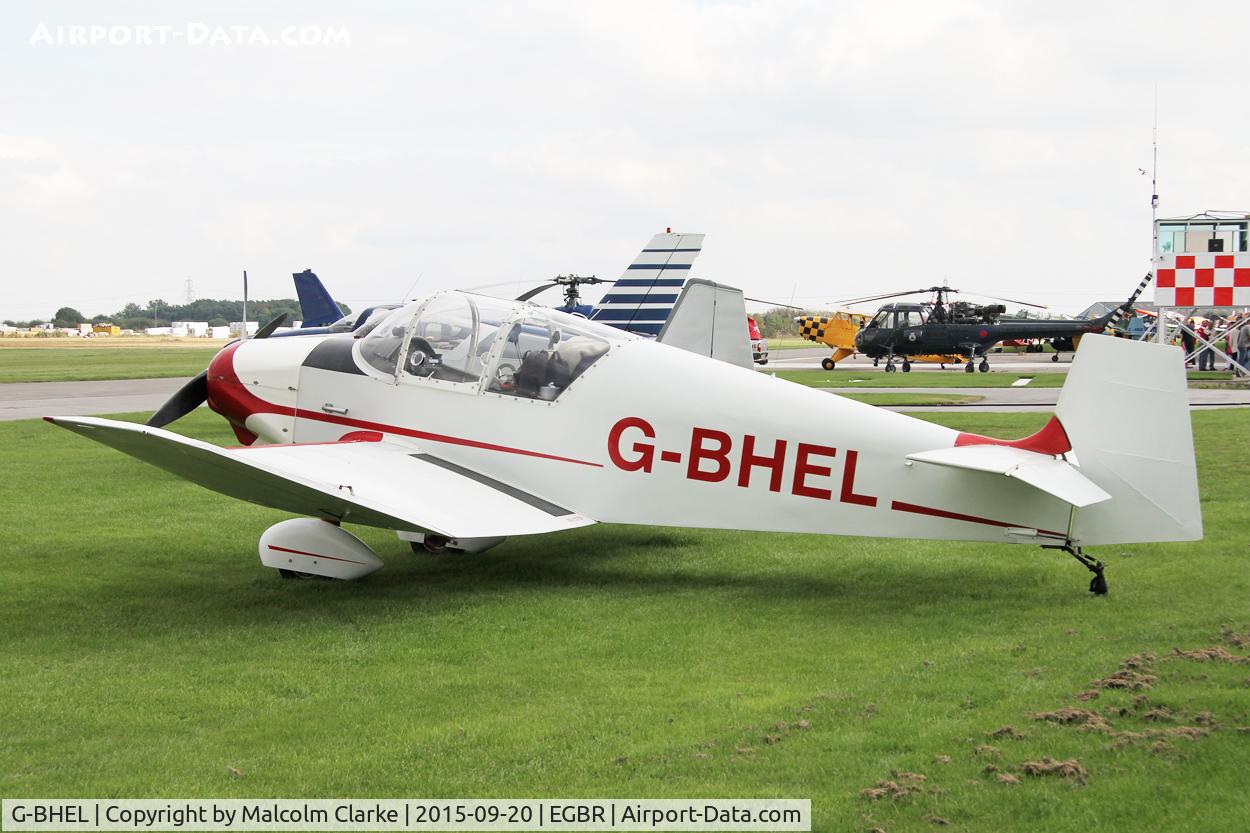 G-BHEL, 1957 SAN Jodel D-117 C/N 735, SAN Jodel D-117 at The Real Aeroplane Club's Helicopter Fly-In, Breighton Airfield, September 20th 2015.