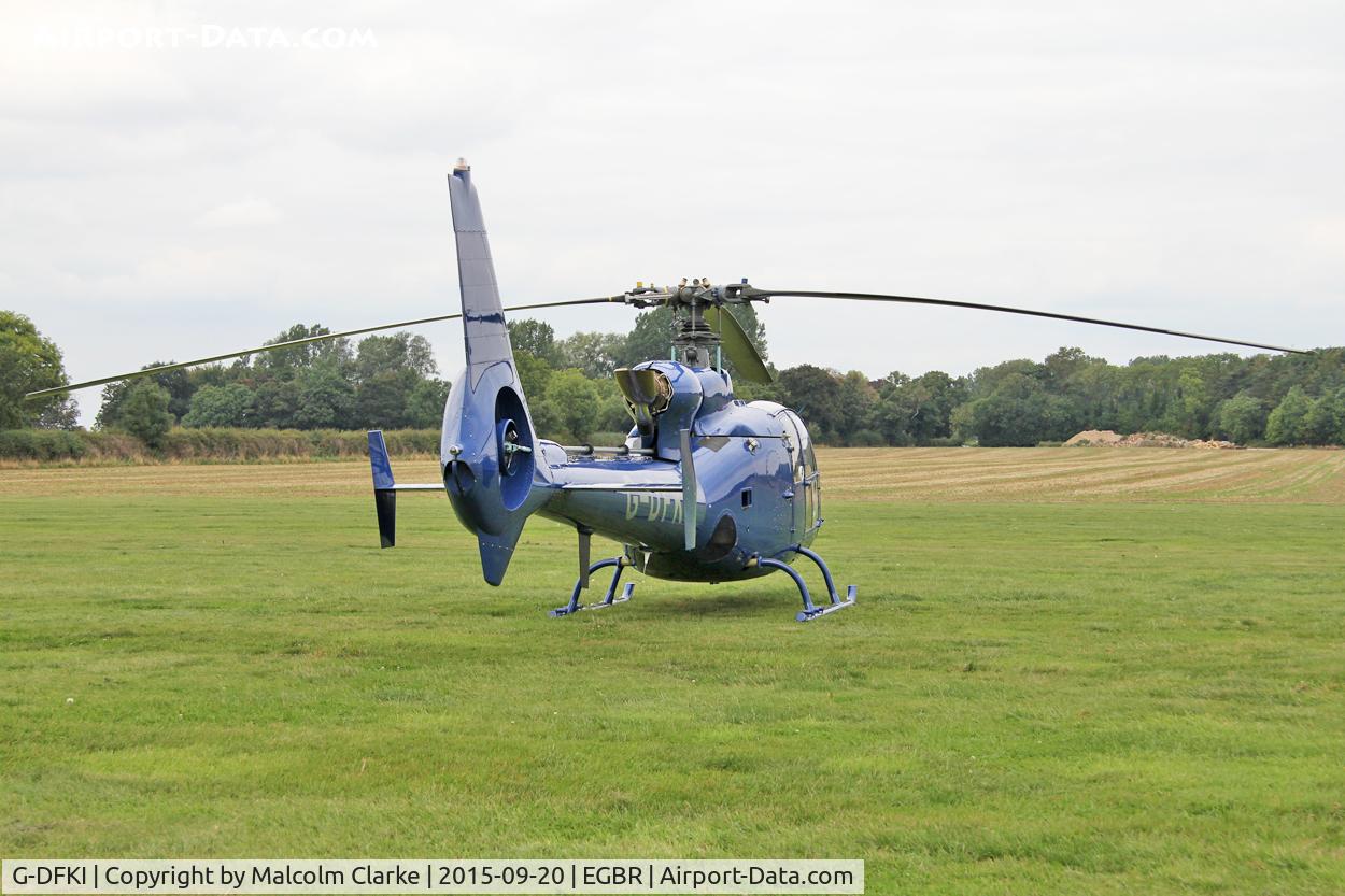 G-DFKI, 1974 Westland SA-341C Gazelle HT2 C/N WA1216, Westland SA-341C Gazelle HT2  at The Real Aeroplane Club's Helicopter Fly-In, Breighton Airfield, September 20th 2015.