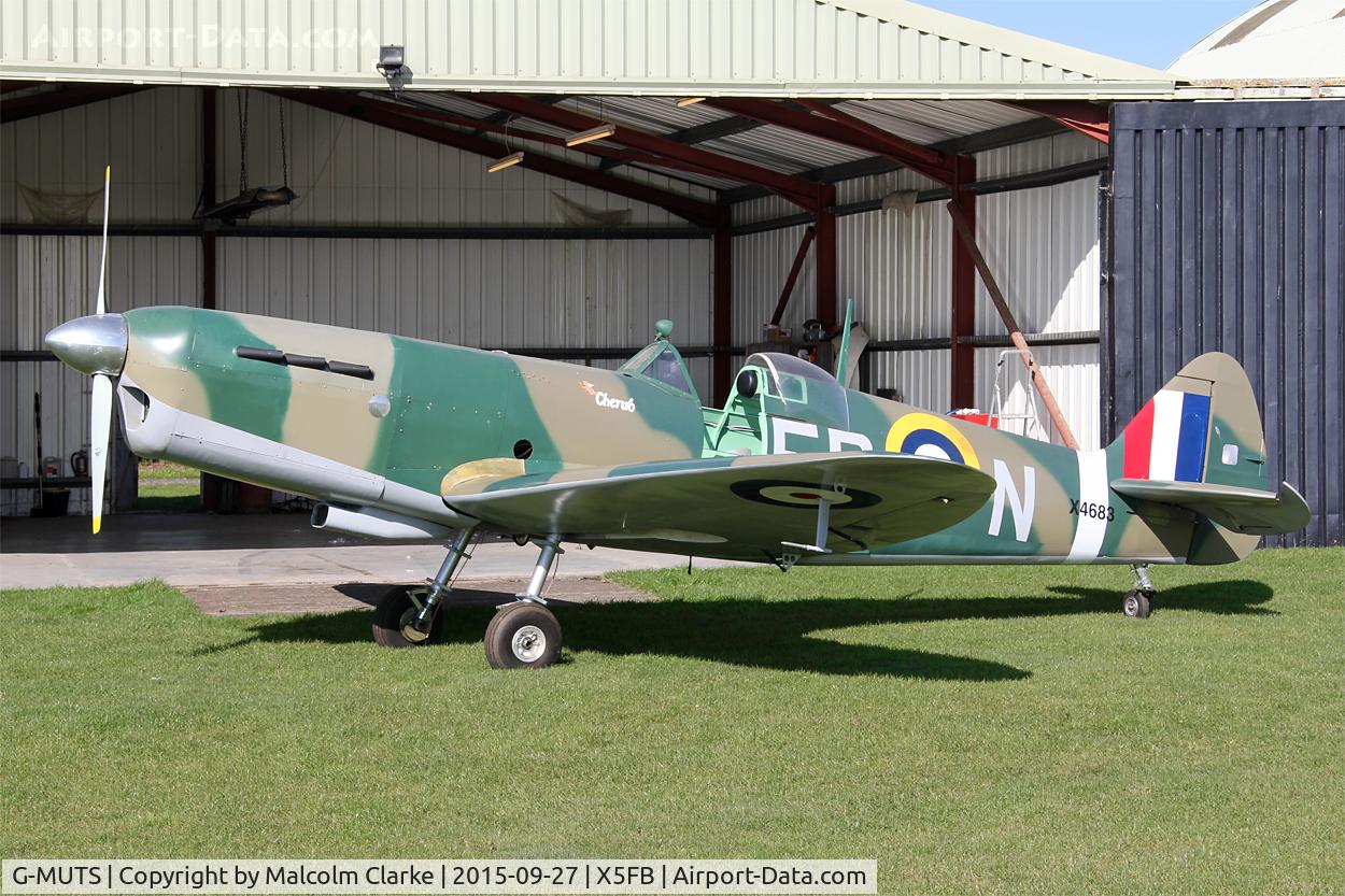 G-MUTS, 2005 Jurca MJ-10 Spitfire C/N PFA 130-12007, Jurca MJ-10 Spitfire nearing the end of a 10 year build by John Rogerson at Fishburn Airfield, September 27th 2015.