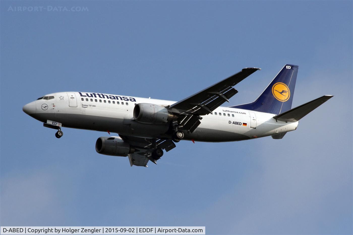 D-ABED, 1991 Boeing 737-330 C/N 25215, Inbound traffic for rwy 25R....