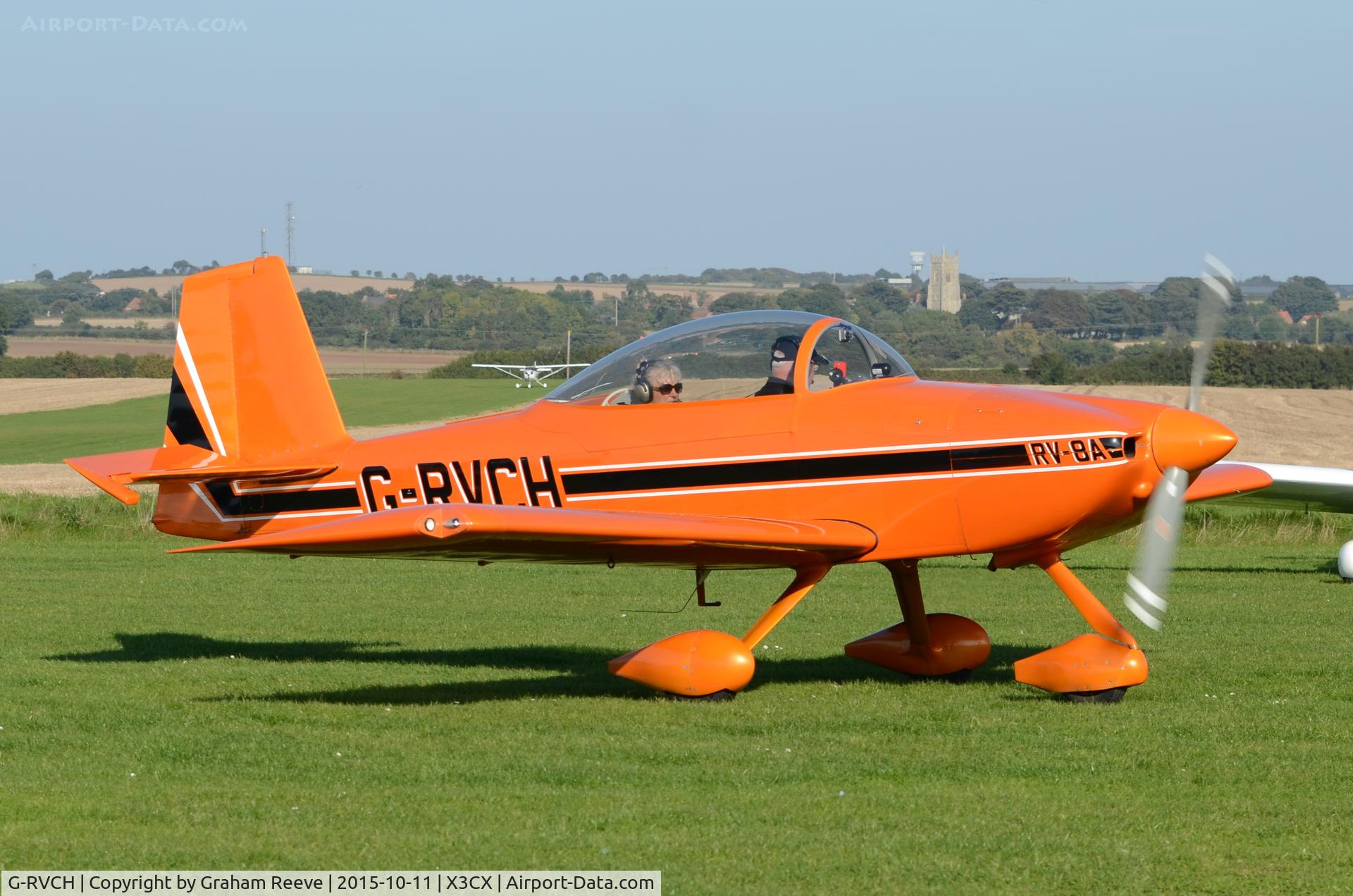 G-RVCH, 2009 Vans RV-8A C/N PFA 303-14116, Just landed at Northrepps.