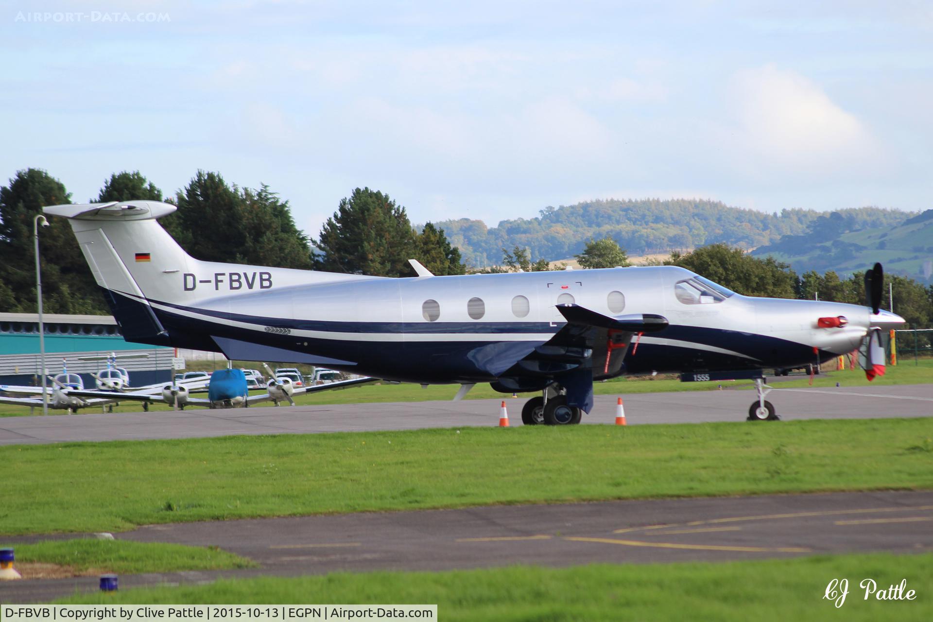 D-FBVB, 2015 Pilatus PC-12/47E C/N 1555, On the apron at Dundee Riverside EGPN