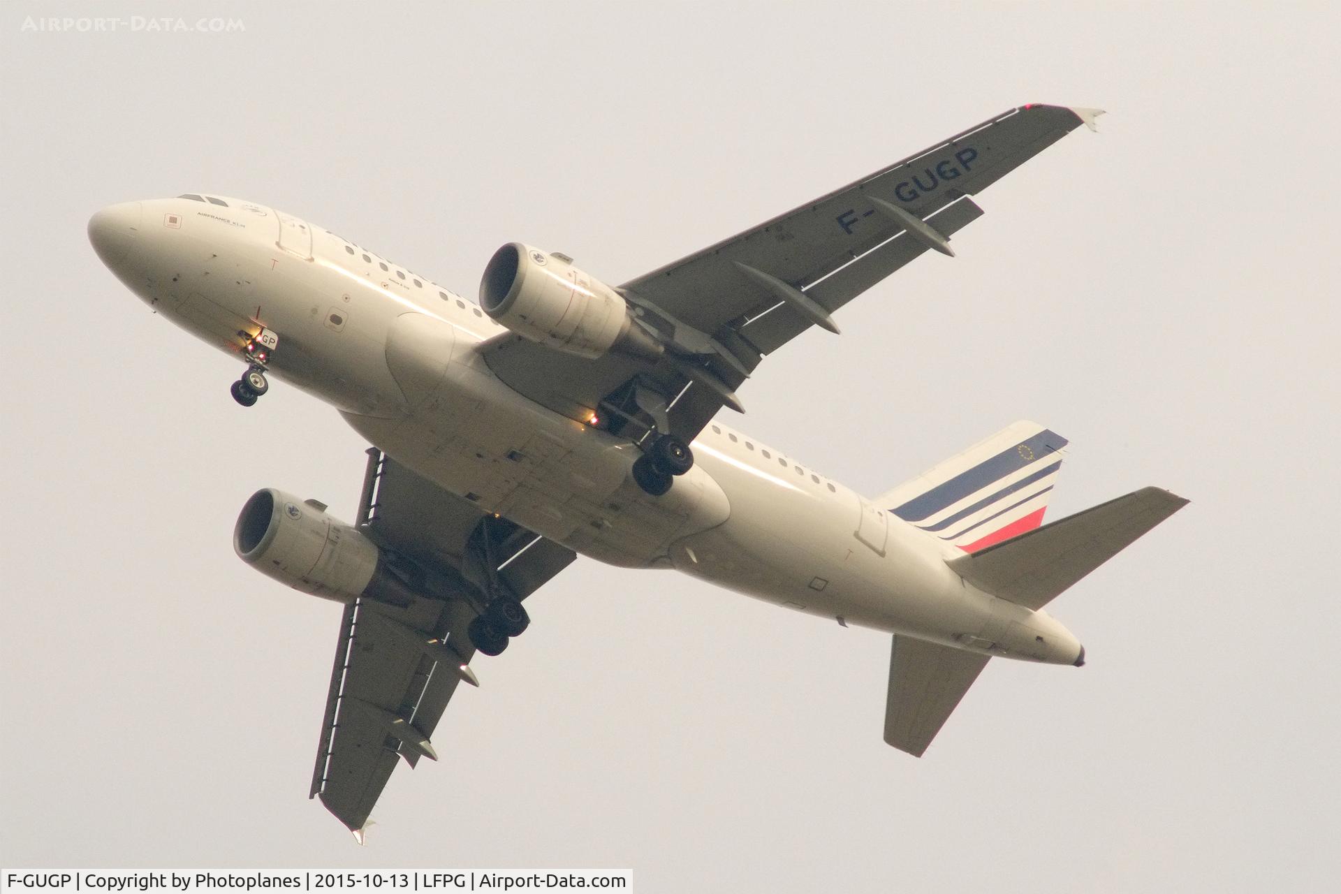 F-GUGP, 2006 Airbus A318-111 C/N 2967, landing to CDG