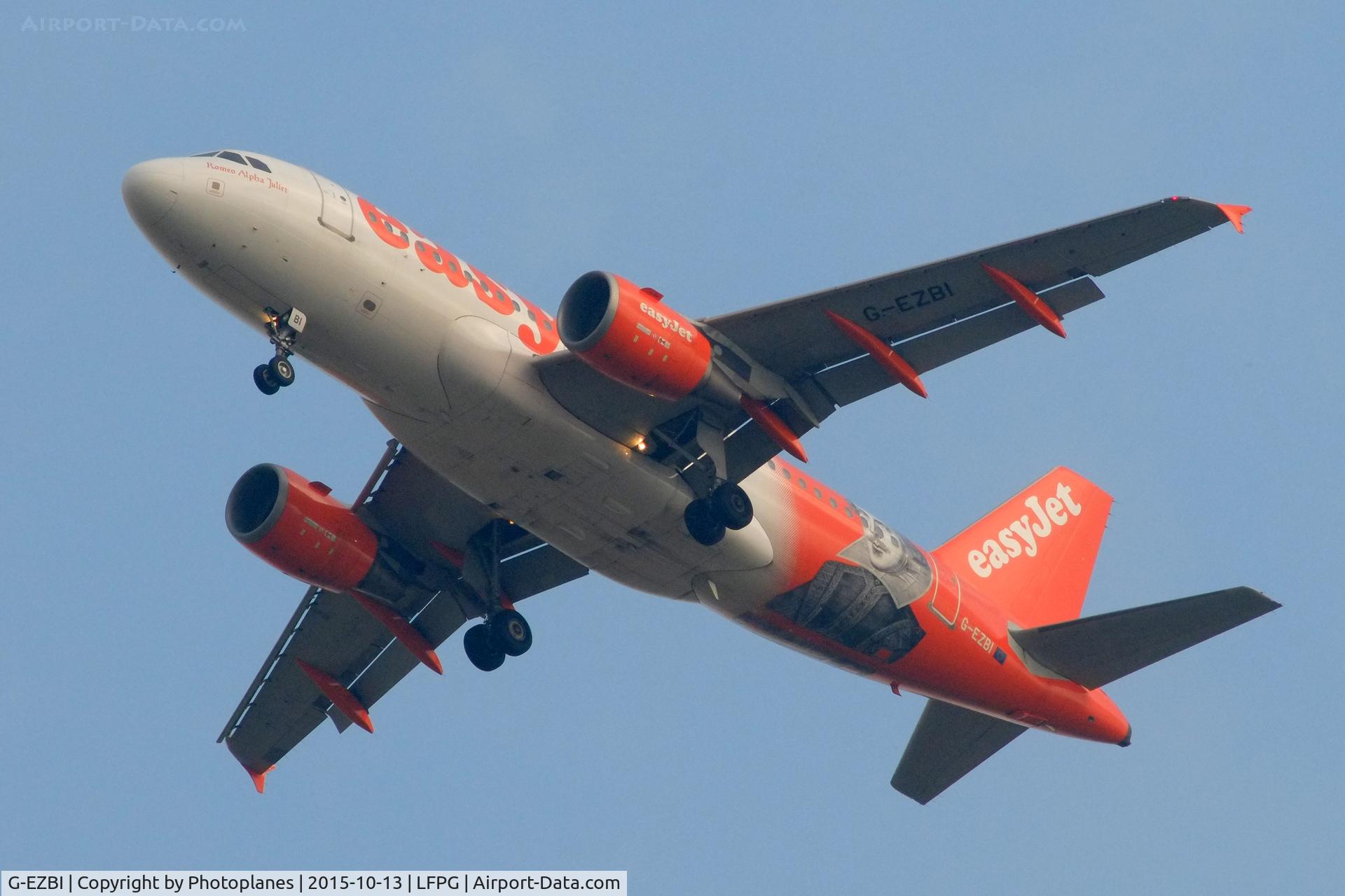 G-EZBI, 2006 Airbus A319-111 C/N 3003, landing to CDG
