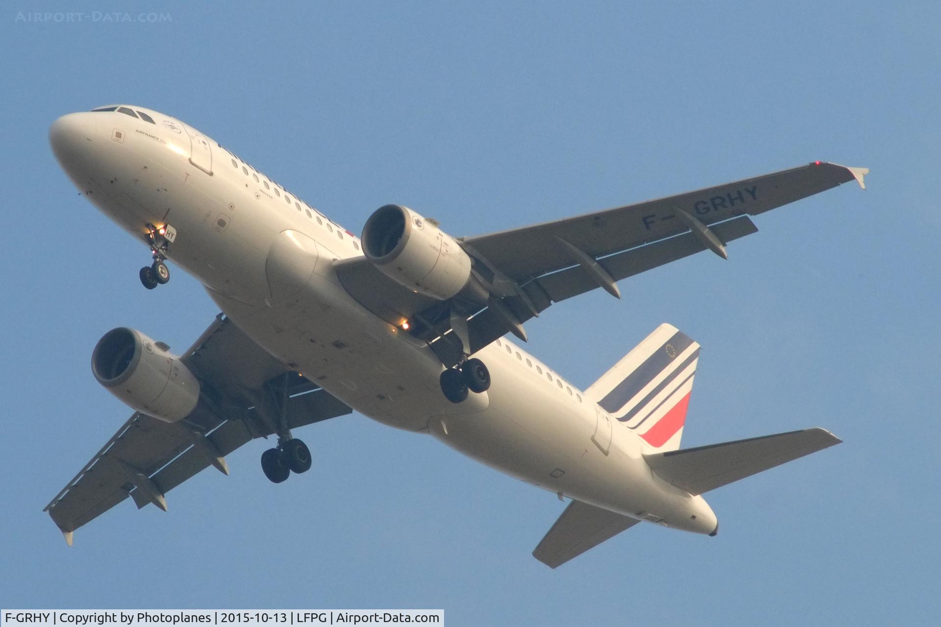 F-GRHY, 2001 Airbus A319-111 C/N 1616, landing to CDG