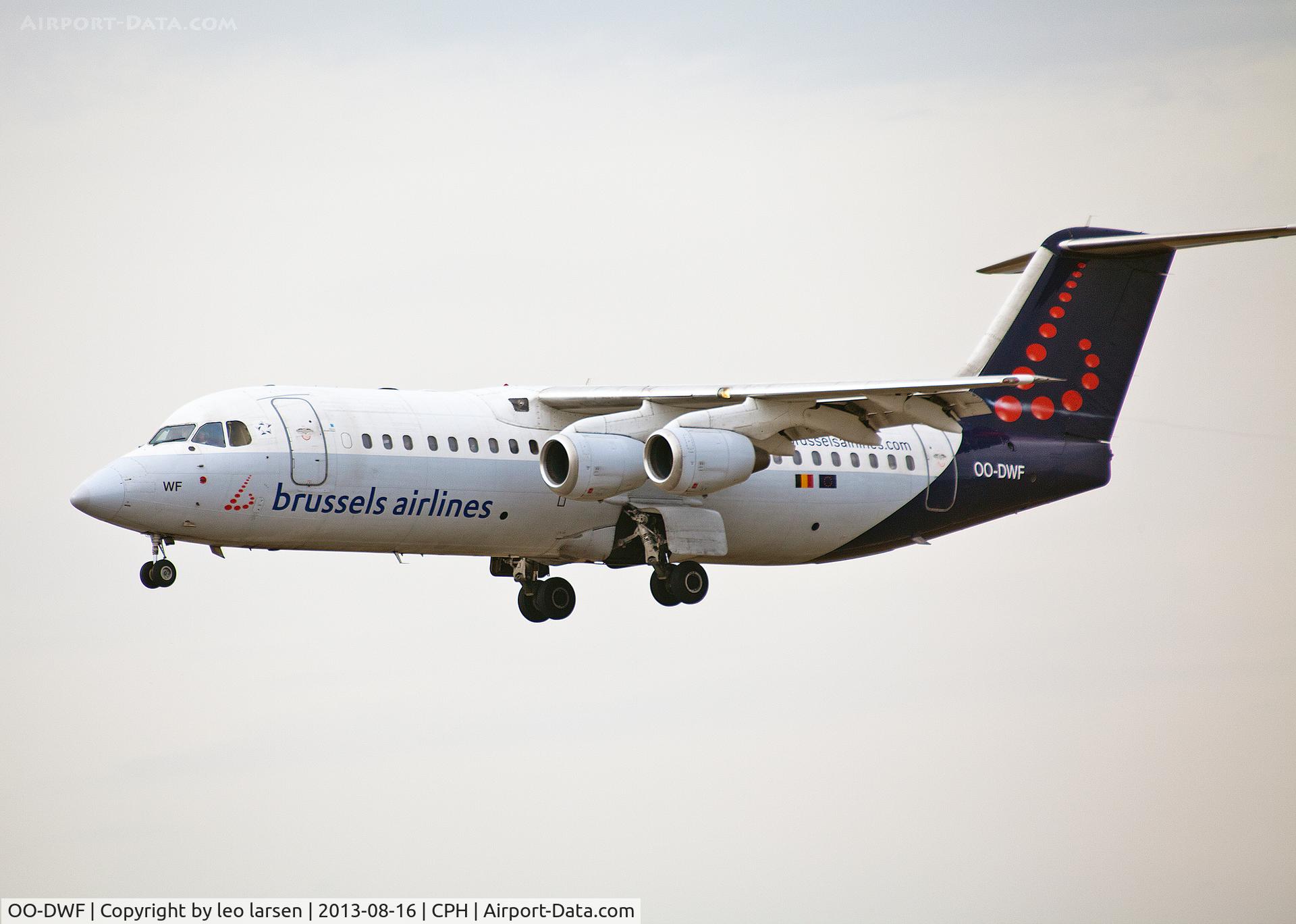 OO-DWF, 1998 British Aerospace Avro 146-RJ100 C/N E3332, Copenhagen 16.8.13