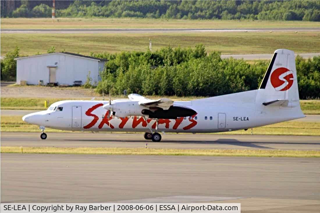 SE-LEA, 1987 Fokker 50 C/N 20116, Fokker F-50 [20116] (Skyways Express) Stockholm-Arlanda~SE 06/06/2008