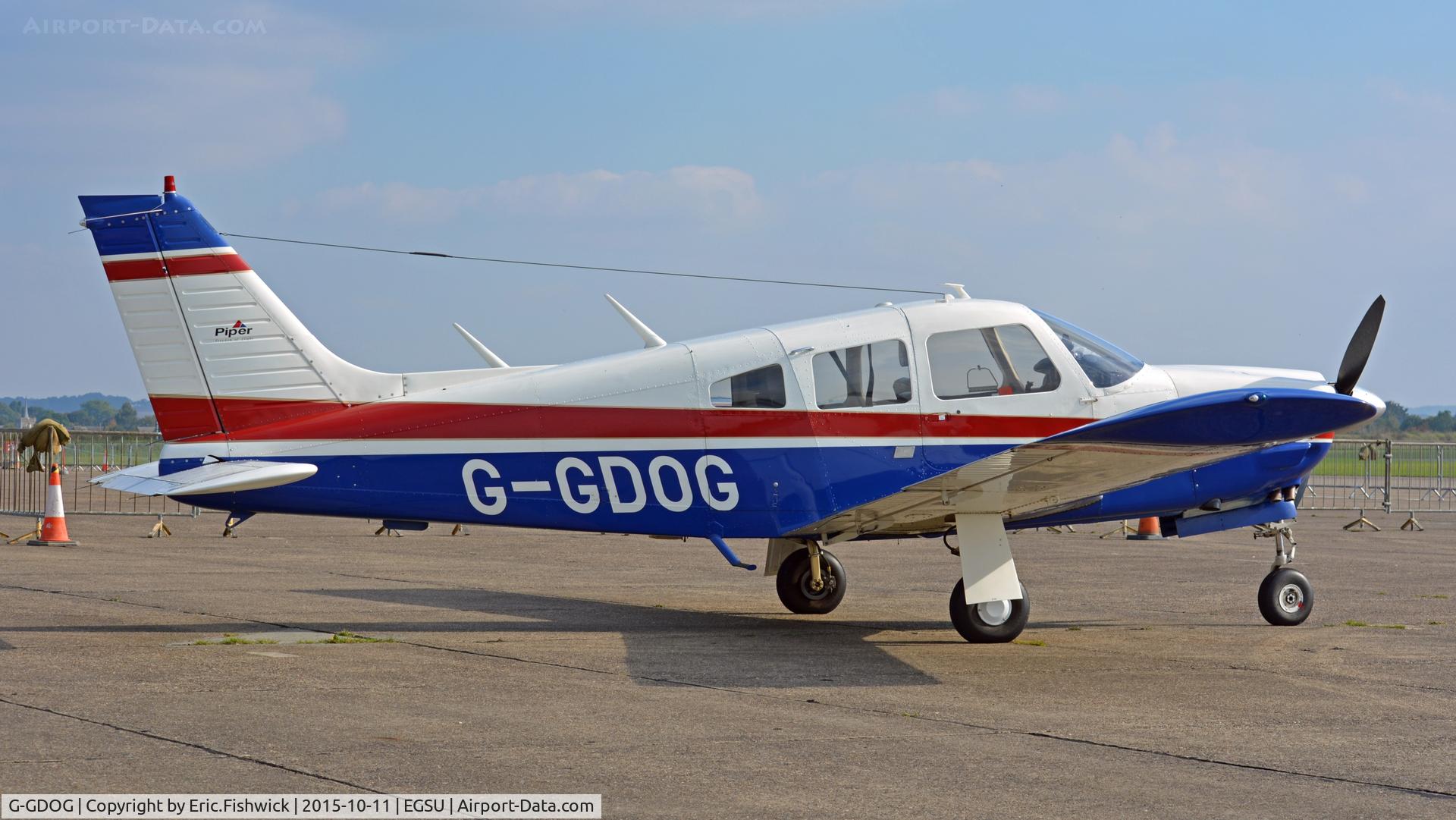 G-GDOG, 1976 Piper PA-28R-200 Cherokee Arrow C/N 28R-7635227, 2. G-GDOG visiting the Imperial War Museum, Duxford, Cambridgeshire.
