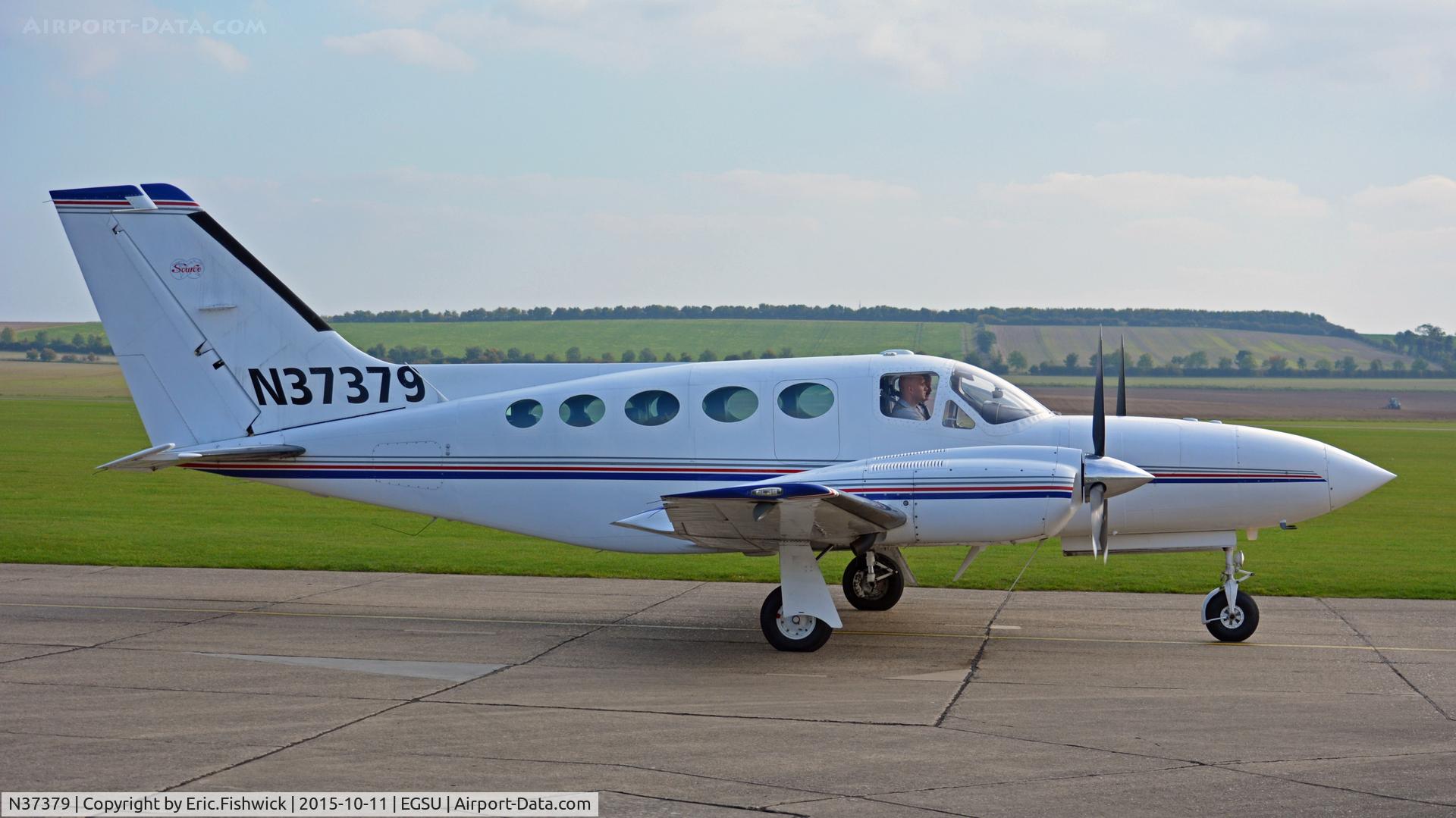 N37379, 1979 Cessna 421C Golden Eagle C/N 421C0654, 2. N37379 preparing to depart the Imperial War Museum, Duxford, Cambridgeshire.