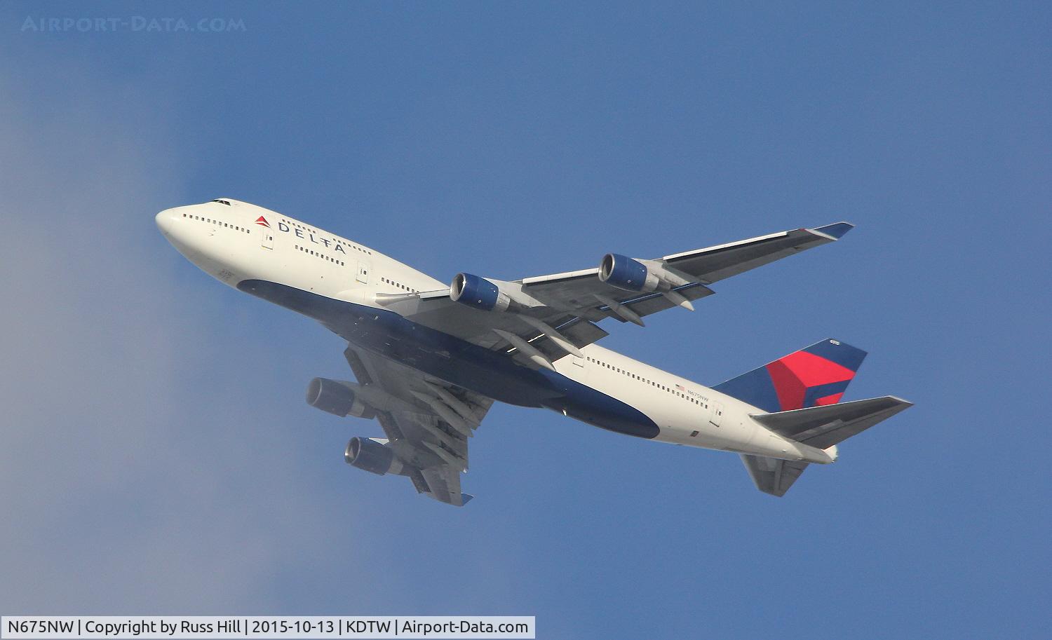 N675NW, 2002 Boeing 747-451 C/N 33001, DL158, ICN-DTW.  On approach to DTW, approx. 15 miles out.