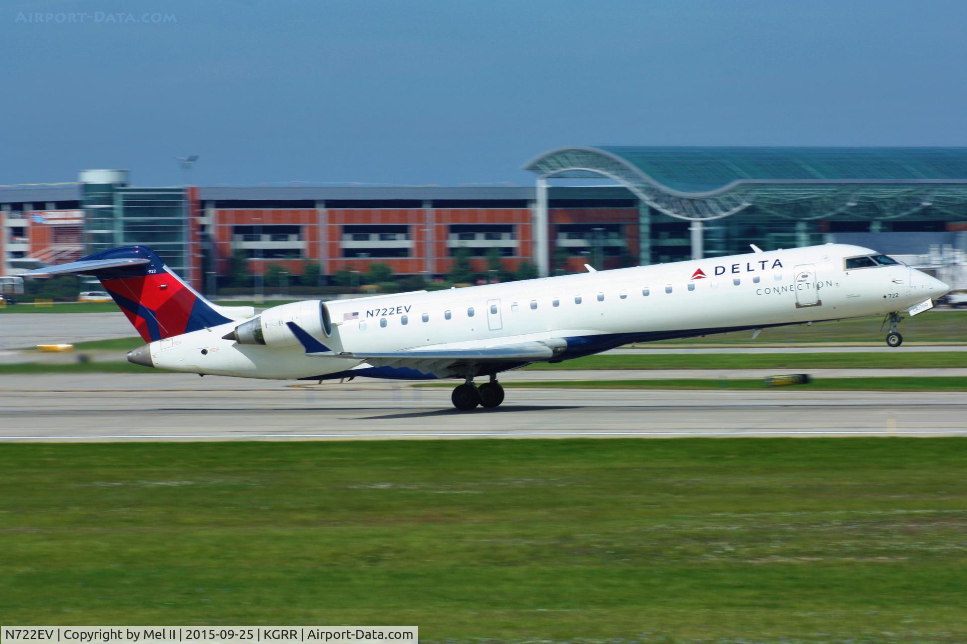 N722EV, 2003 Bombardier CRJ-701 (CL-600-2C10) Regional Jet C/N 10127, ASQ5265 - KGRR-KDTW - Departing RWY 8R