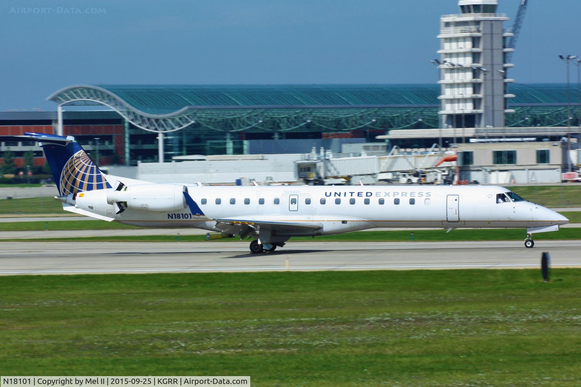 N18101, 2002 Embraer ERJ-145XR (EMB-145XR) C/N 145590, LOF3382 - KORD-KGRR - Landing RWY 8R