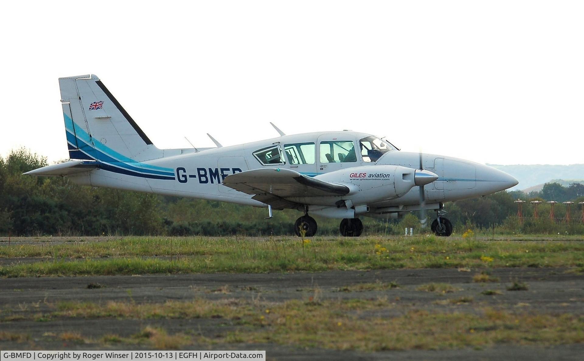 G-BMFD, 1979 Piper PA-23-250 Aztec F C/N 27-7954080, Visiting Aztec camera-ship operated by Giles Aviation Ltd.