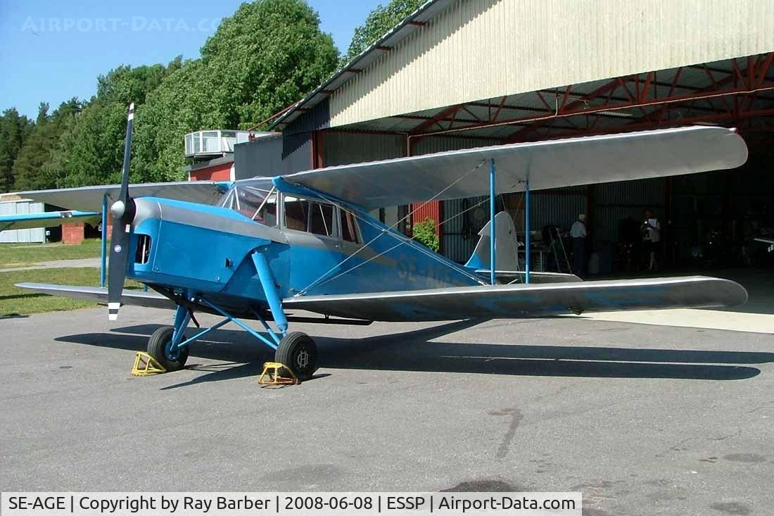 SE-AGE, 1937 De Havilland DH.87B Hornet Moth C/N 8136-80, DH.87B Hornet Moth [8136] Norrkoping-Kungsangen~SE 08/06/2008