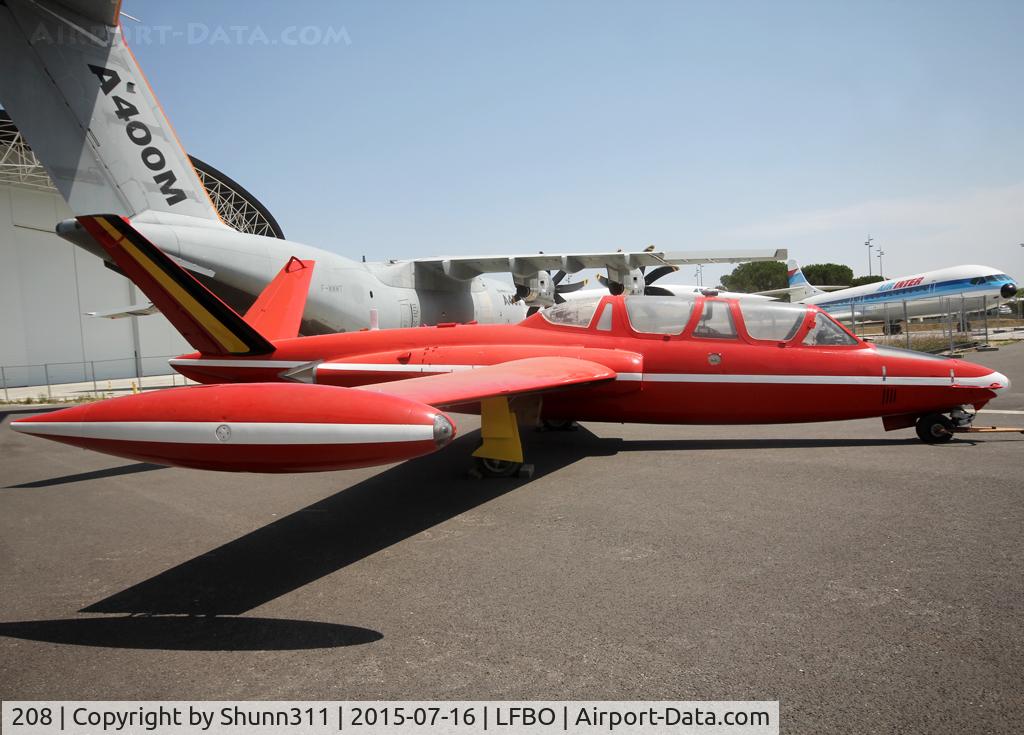 208, 1959 Fouga CM-170R Magister C/N 208, S/n 208 - Was preserved in full French Air Force at LFMH. Transferred by road to Toulouse Aeroscopia Museum and repainted in full Belgian Air Force c/s without code by Ailes Anciennes Association