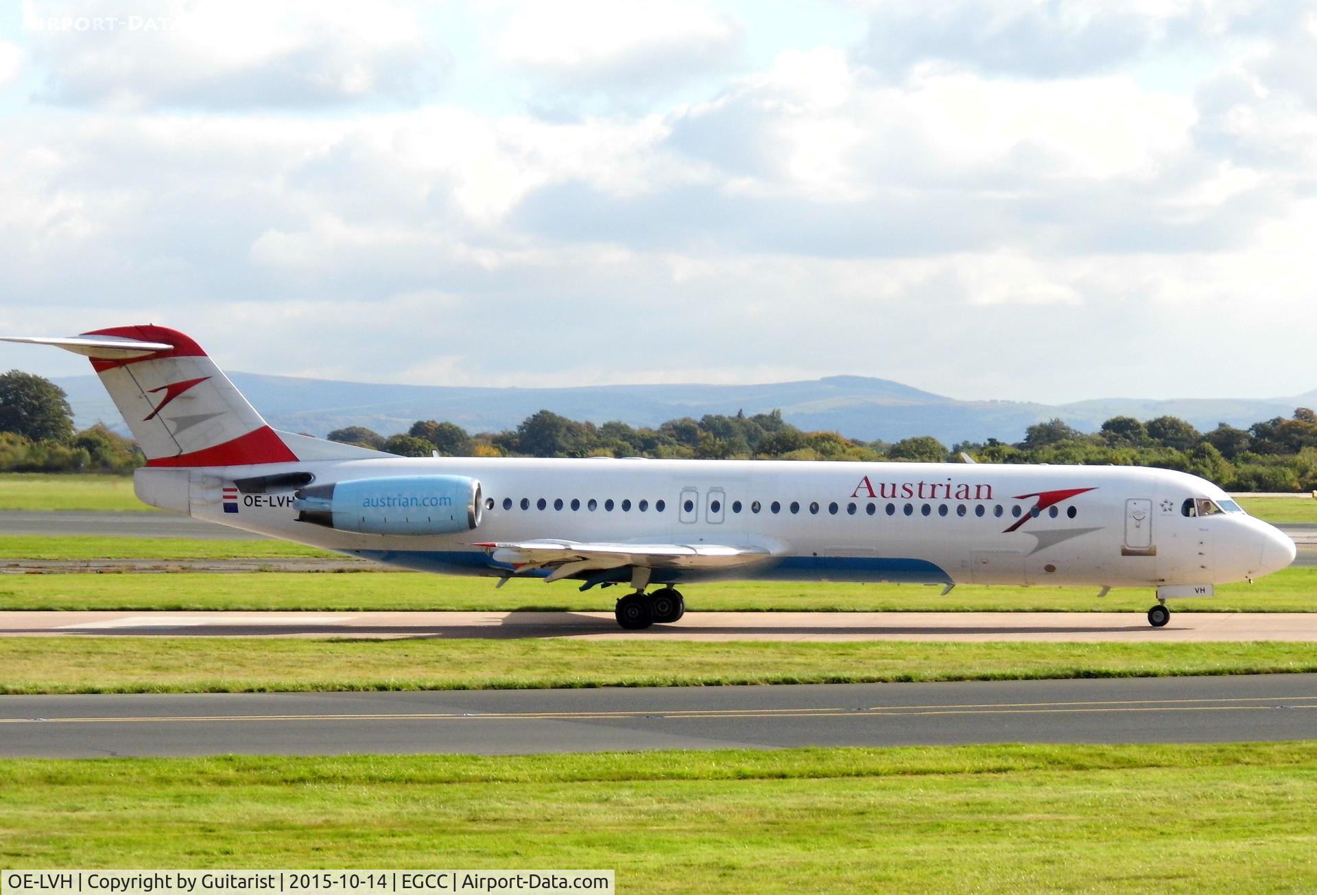 OE-LVH, 1993 Fokker 100 (F-28-0100) C/N 11456, At Manchester