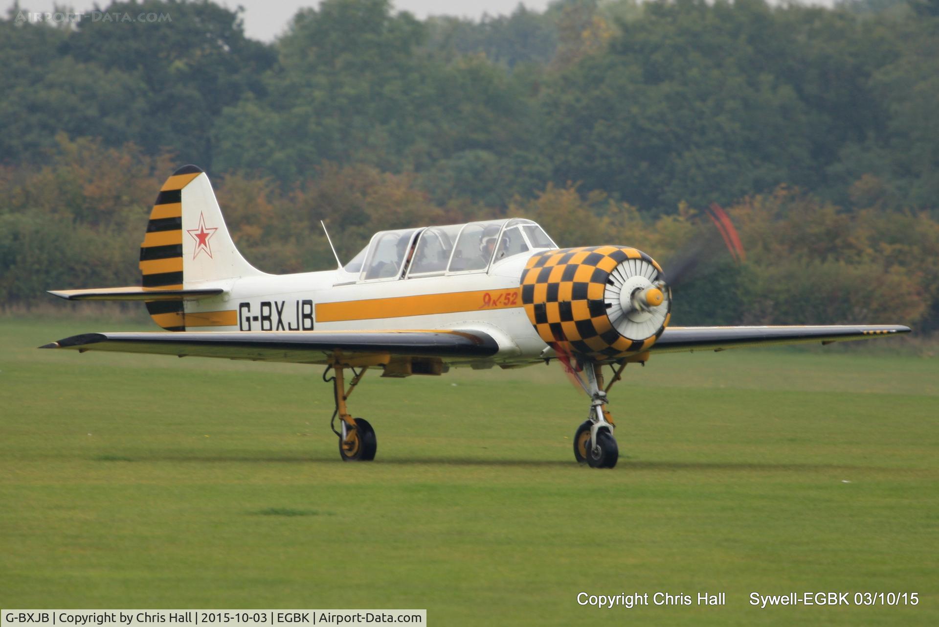G-BXJB, 1987 Bacau Yak-52 C/N 877403, at The Radial And Training Aircraft Fly-in