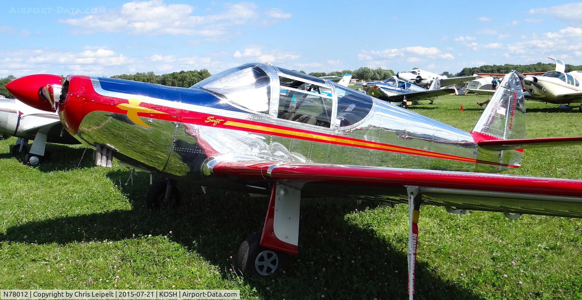 N78012, 1946 Globe GC-1B Swift C/N 2012, Tenesse-based 1946 Globe GC-1B at EAA AirVenture 2015.