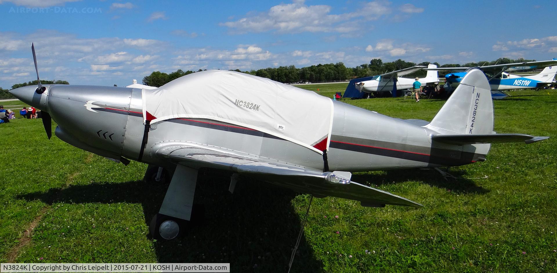 N3824K, 1948 Temco GC-1B Swift C/N 3513, Georgia-based 1948 Temco GC-1B at EAA AirVenture 2015.
