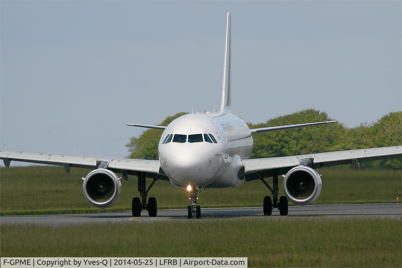 F-GPME, 1996 Airbus A319-113 C/N 625, Airbus A319-113, U-turn rwy 25L, Brest-Bretagne airport (LFRB-BES)