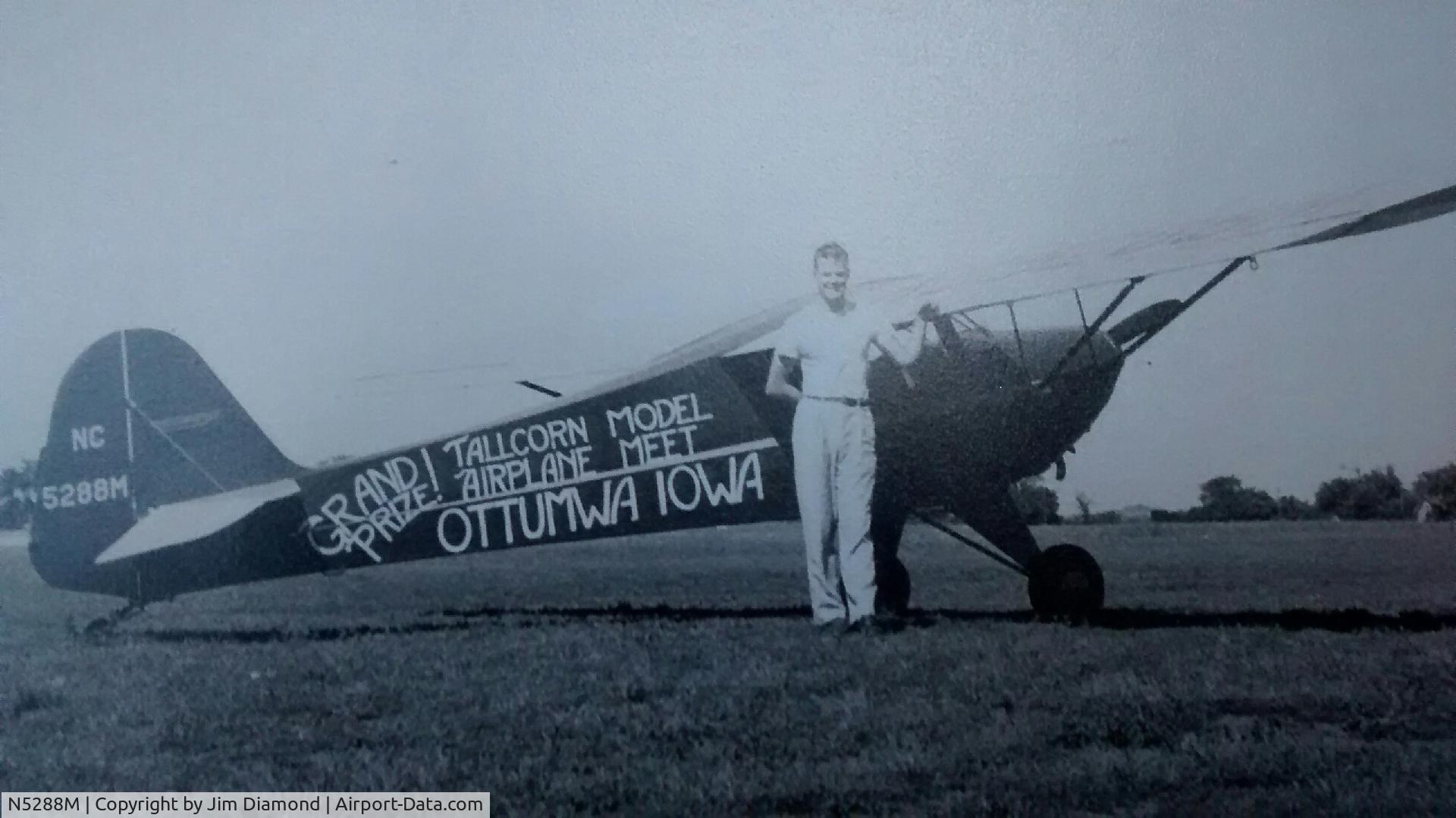 N5288M, Taylorcraft BC12-D C/N 10588, This aircraft was won in a model airplane contest by Charles B. Blumer. It was personally delivered and presented by C.G. Taylor.