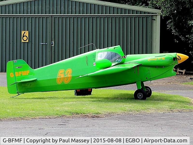G-BFMF, 1982 Cassutt IIIM Racer C/N PFA 034-10147, Reg is now on the tail and '53' on fuselage.