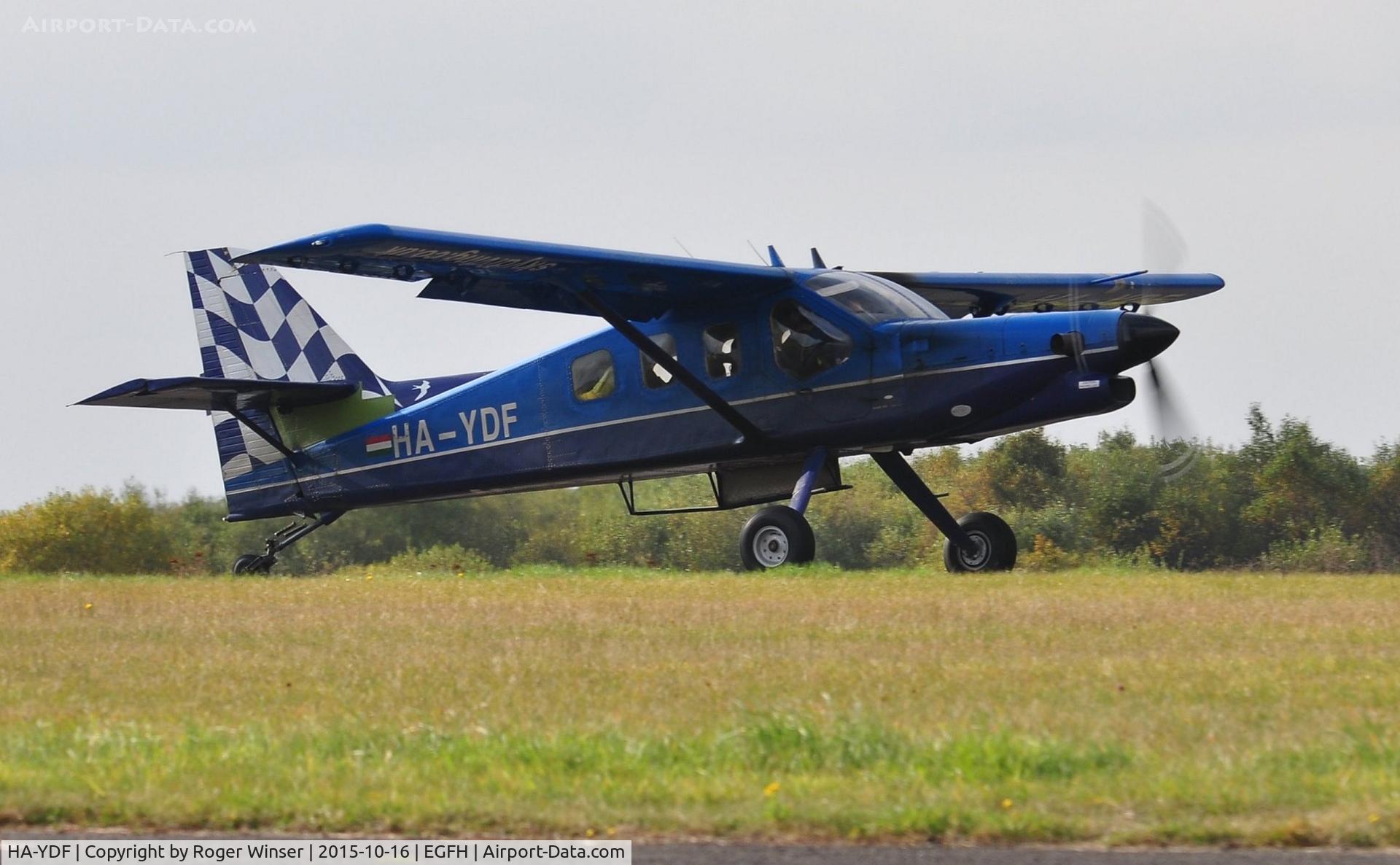 HA-YDF, 2000 Technoavia SMG-92 Turbo Finist C/N 01-005, Technoavia SMG-92 Turbo Finist departing Runway 04 with a lift of skydivers from Skydive Swansea.