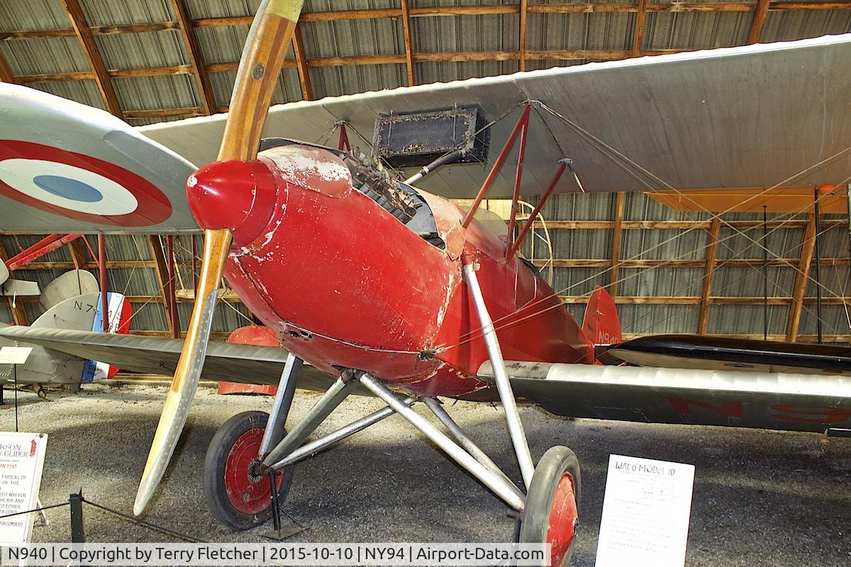 N940, 1927 Waco 10 C/N 751, Displayed at Old Rhinebeck Aerodrome in New York State