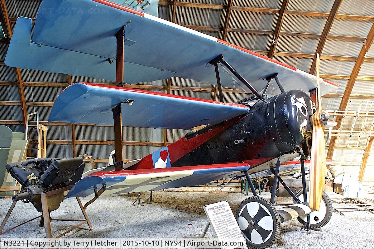 N3221, 1967 Fokker Dr.1 Triplane Replica C/N 322, Displayed at Old Rhinebeck Aerodrome in New York State