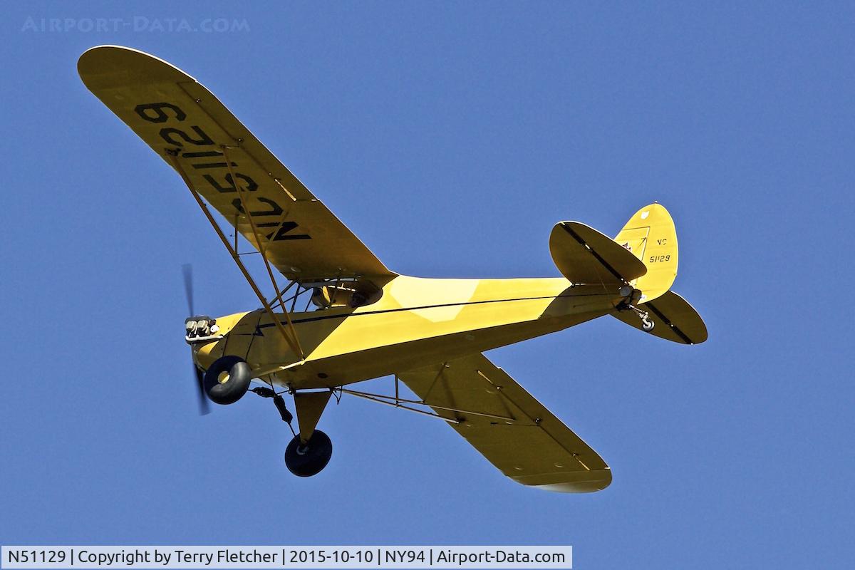 N51129, 1942 Piper J3C-65 Cub C/N 8208, Displayed at Old Rhinebeck Aerodrome in New York State