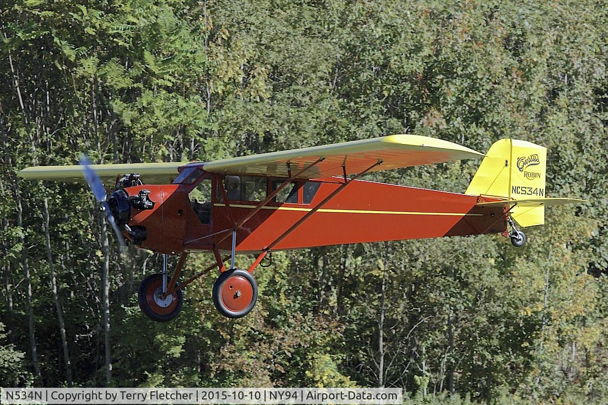 N534N, 1929 Curtiss-Wright Robin J-1 C/N 737, Displayed at Old Rhinebeck Aerodrome in New York State
