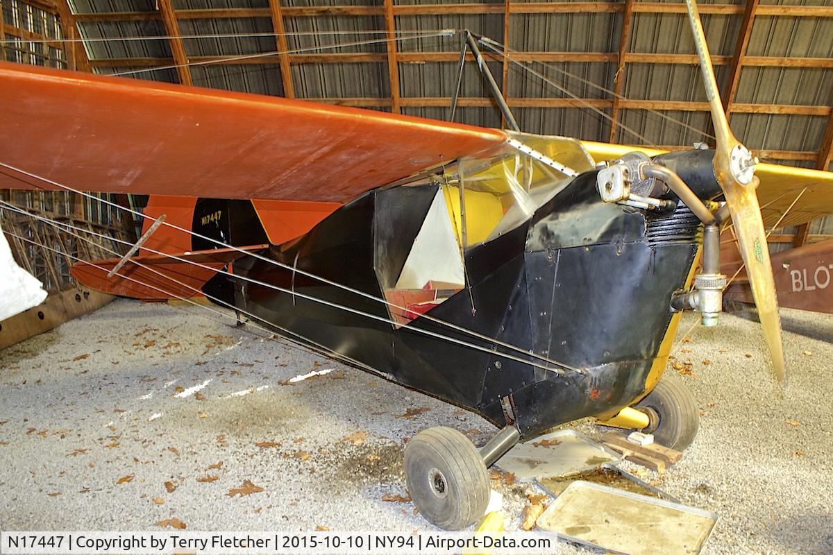 N17447, 1936 Aeronca C-3 C/N A-754, Displayed at Old Rhinebeck Aerodrome in New York State