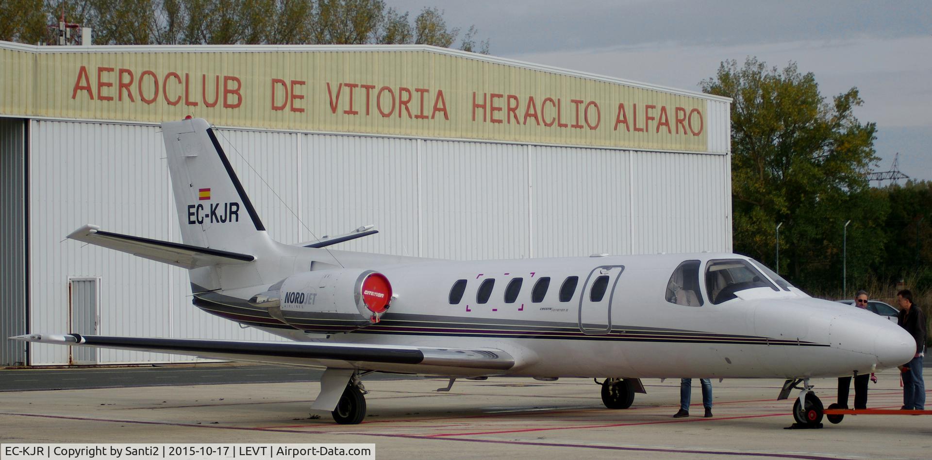 EC-KJR, 1982 Cessna 551 Citation II/SP C/N 551-0412, Parked at Vitoria Airport.