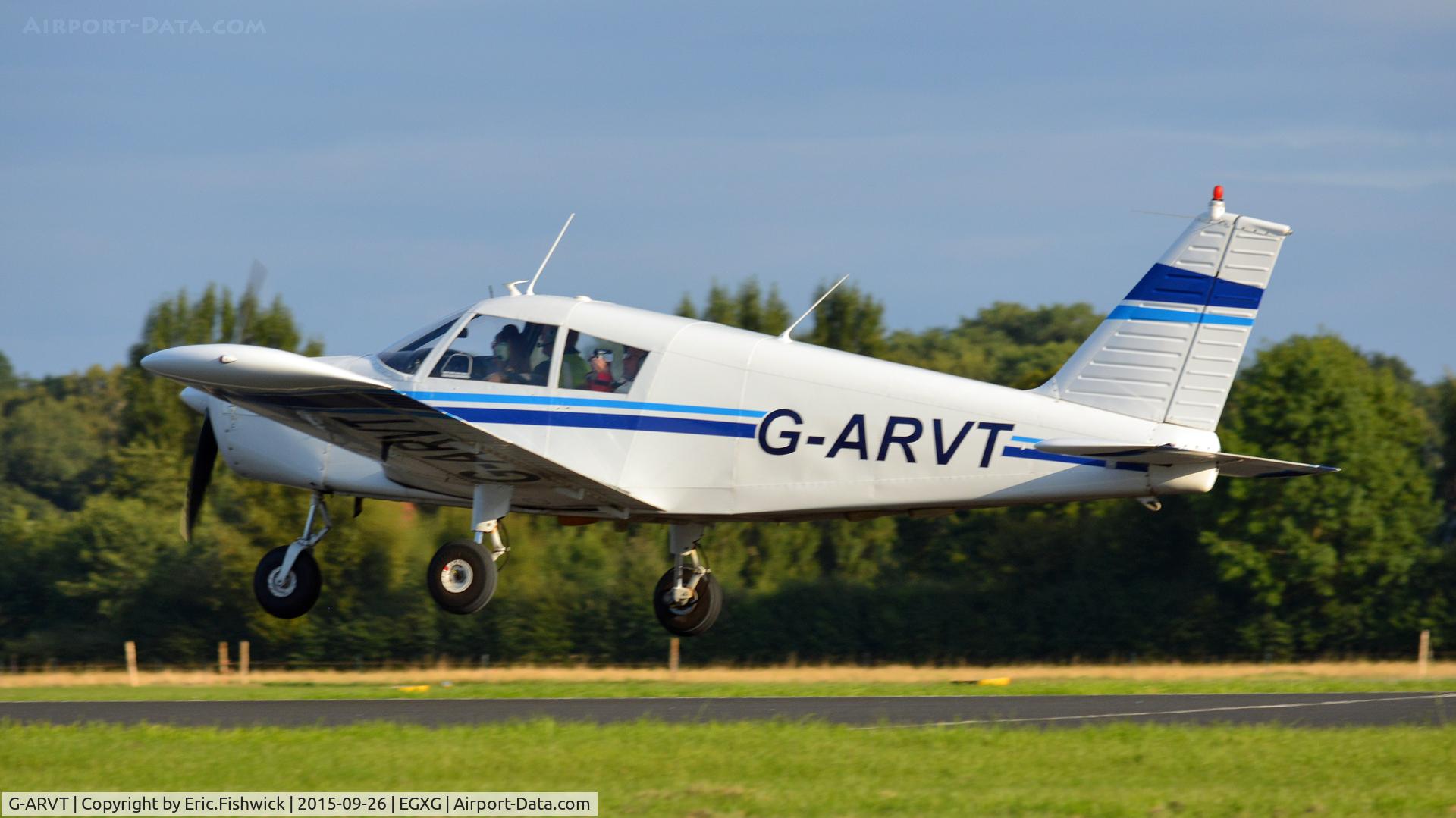 G-ARVT, 1962 Piper PA-28-160 Cherokee Cherokee C/N 28-379, 41. G-ARVT departing The Yorkshire Air Show, Church Fenton, Sept. 2015.