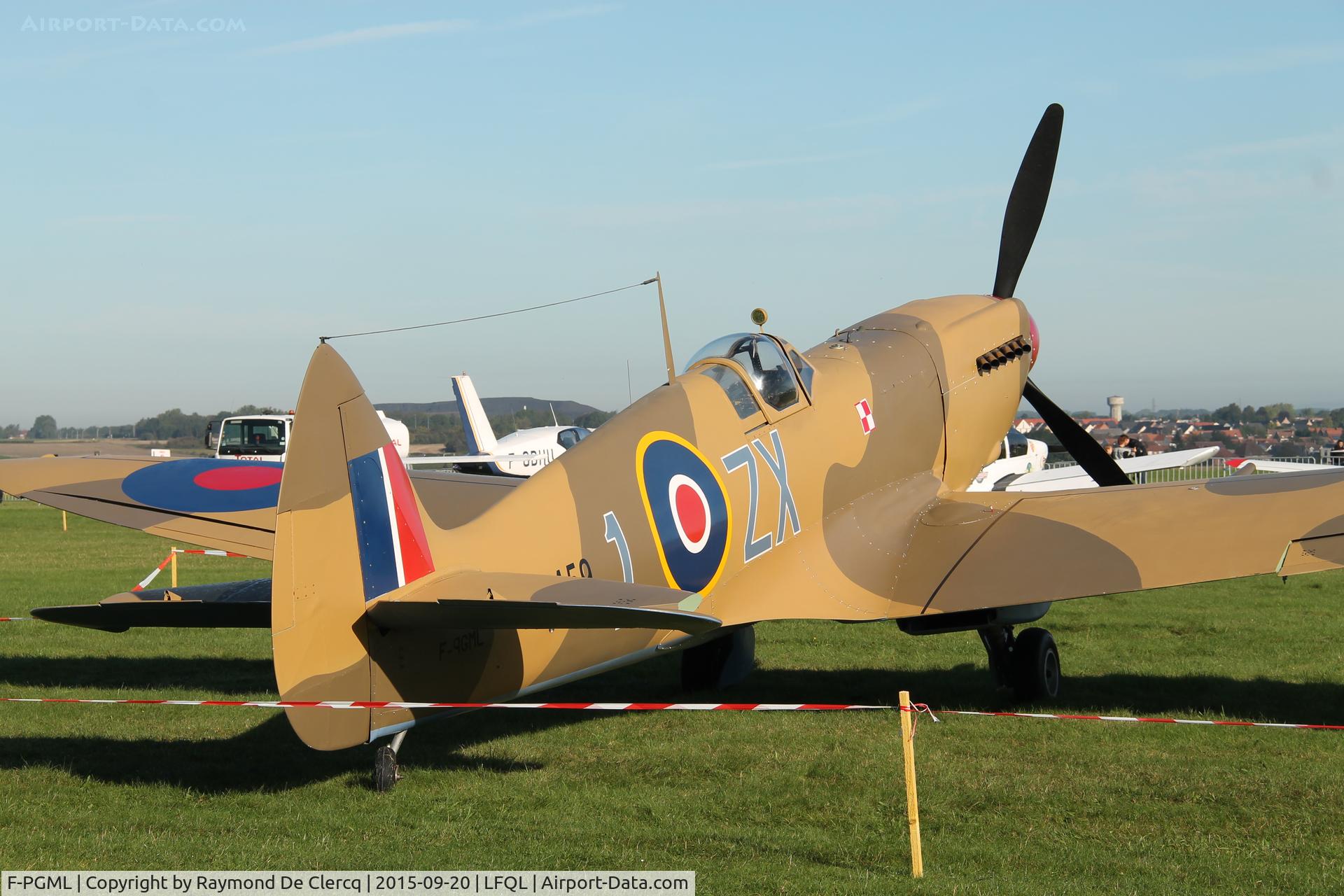 F-PGML, 1994 Jurca MJ-100D Spitfire C/N 02, Wooden Spitfire painted as the original EN459  ZX-1 of Flt.Lt.Eugeniusz Horbaczewski. 145 Sqn. Polish C Flight.