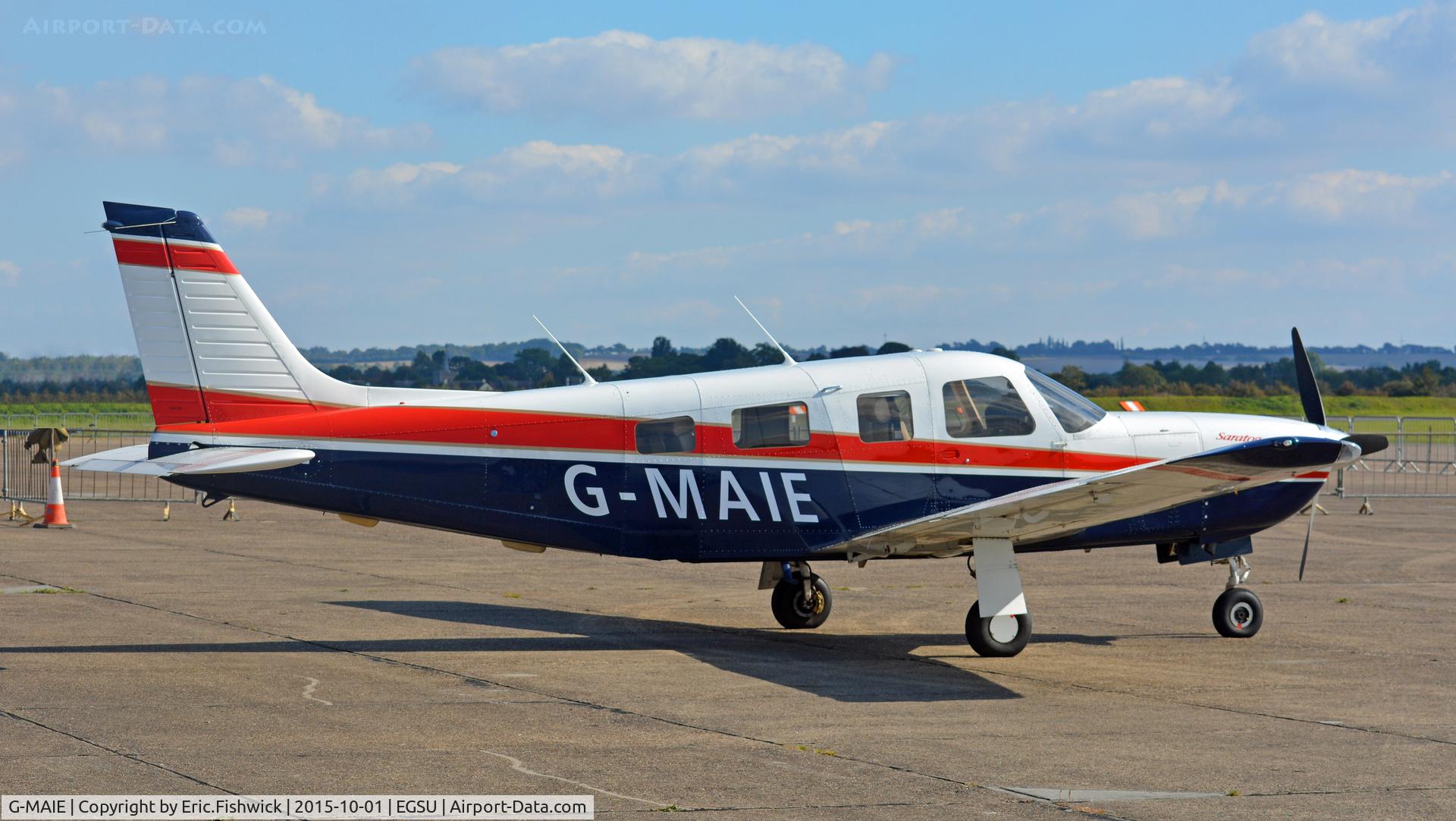 G-MAIE, 1998 Piper PA-32R-301T Turbo Saratoga C/N 3257046, 2. G-MAIE visiting the Imperial War Museum, Duxford, Cambridgeshire.