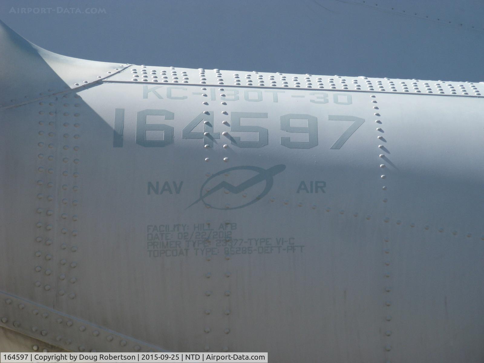 164597, Lockheed KC-130T-30 Hercules C/N 382-5260, Lockheed Martin C-130T-30 HERCULES converted from KC-130T-30, four Rolls Royce AE 2100D3 Turboprops 4,637 shp each, of VX-30 for NTD NAWS missile test range clearance, security & refueling. BuNo