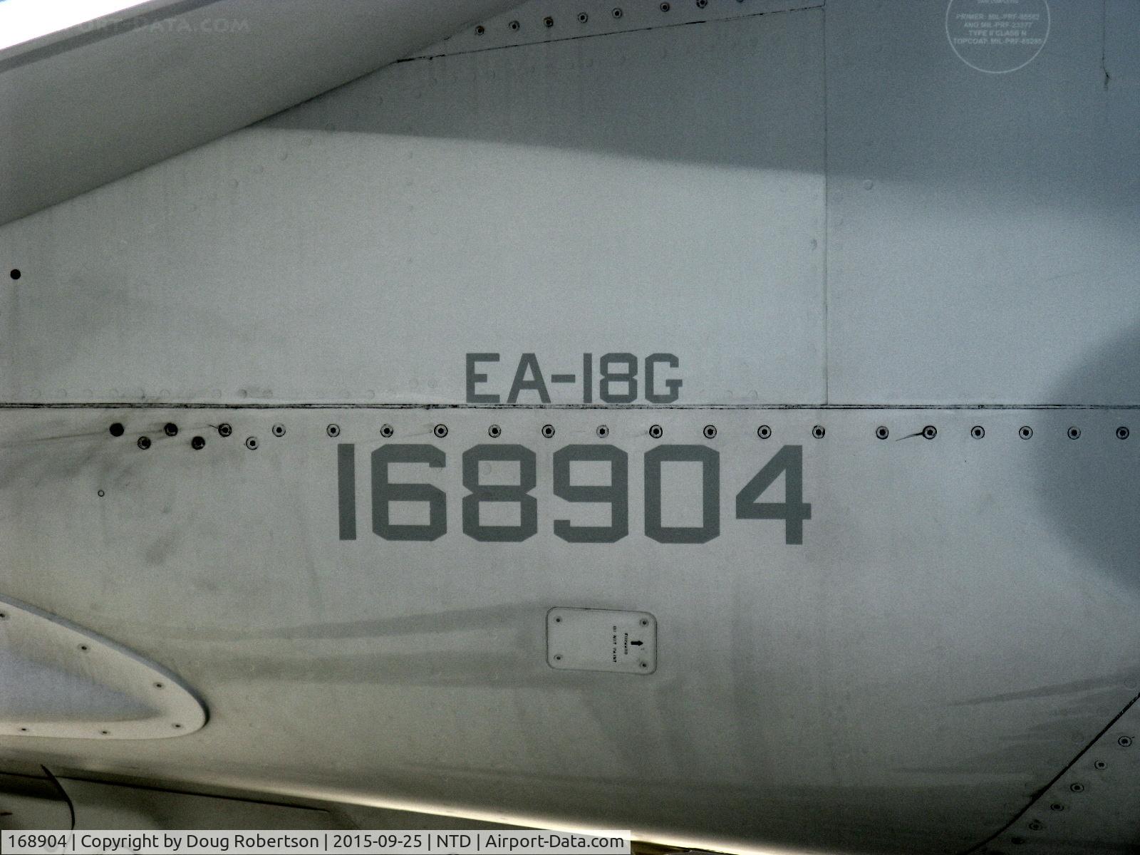 168904, Boeing EA-18G Growler C/N G-102, Boeing EA-18G GROWLER, two General Electric F414-GE-400 Turbofans, 14,000 lb st dry, 22,000 lb st/afterburners, max spd Mach 1.8 1,190 mph, 2 seat Electronic Warfare aircraft replaced 4 seat EA-6B PROWLER, BuNo
