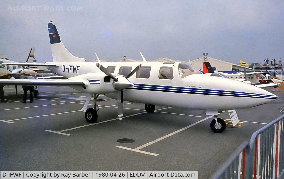 D-IFWF, 1980 Piper PA-60-601P Aerostar C/N 61P07808063393, Piper PA-60-601P Aerostar [61P-0780-8063393] Hannover~D 26/04/1980. From a slide.