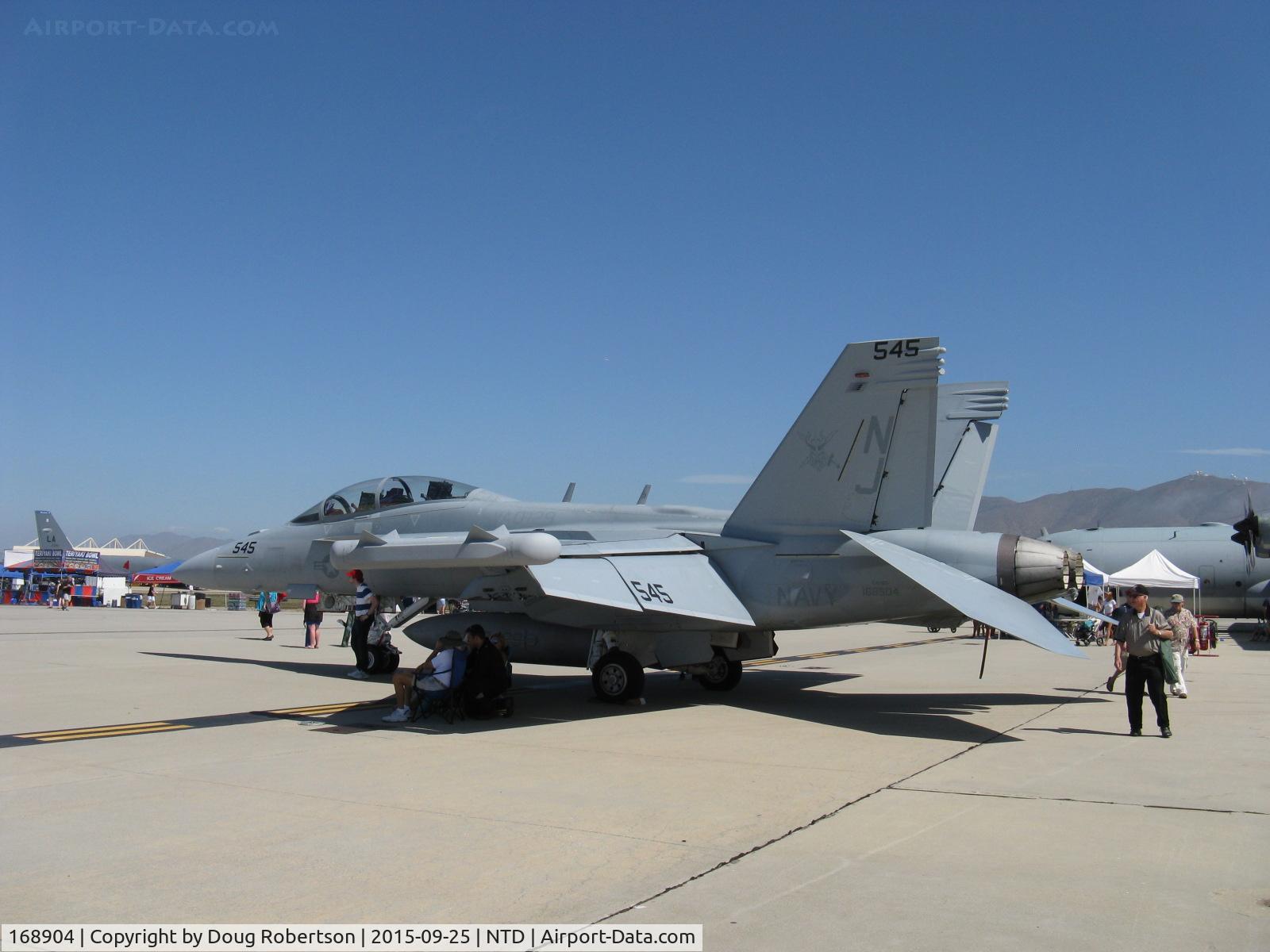 168904, Boeing EA-18G Growler C/N G-102, Boeing EA-18G GROWLER of VAQ-129 VIKINGS, 2 GE F414-GE-400 T-Fans, Electronic Warfare jammer, etc aircraft replaced EA-6B PROWLER; comm call code GRIZZLY-prevents confusion. AIM-120 AMRAAM, AGM-88 HARM, AIM-9 SIDEWINDER missiles. 2 place vice 4 place EA-6