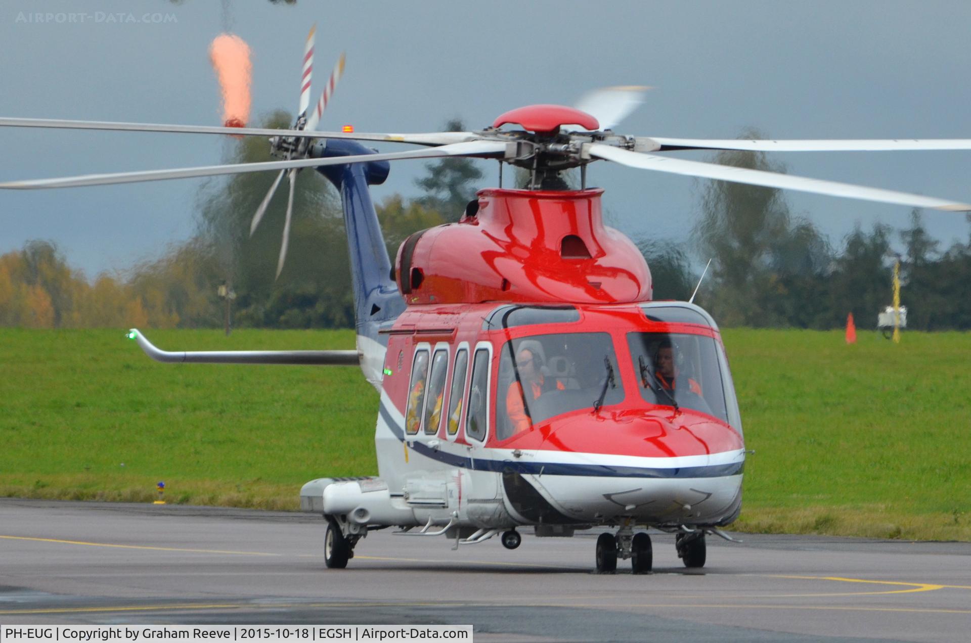 PH-EUG, 2012 AgustaWestland AW-139 C/N 31407, Just landed at Norwich.
