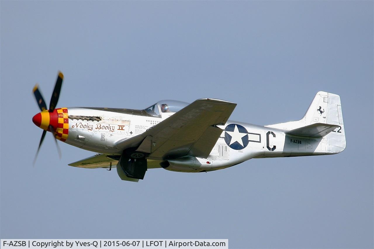 F-AZSB, 1944 North American P-51D Mustang C/N 122-40967, North American P-51D Mustang, Take-off rwy 02, Tours Air Base 705 (LFOT-TUF) Open day 2015