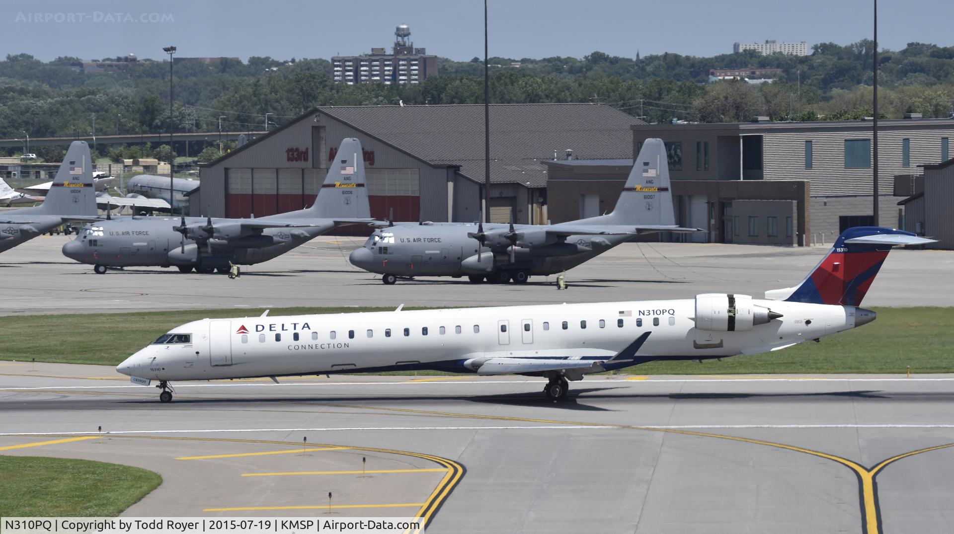 N310PQ, 2014 Bombardier CRJ-900 NG (CL-600-2D24) C/N 15310, Arriving at MSP
