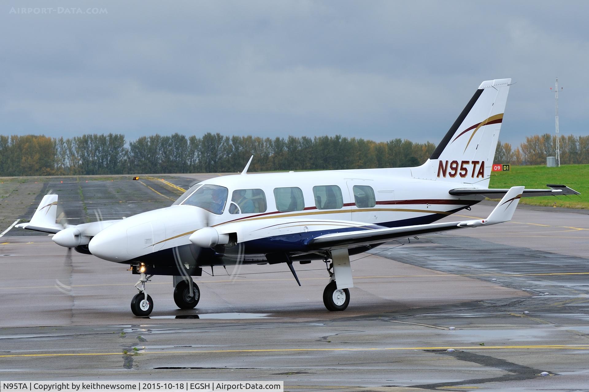 N95TA, 1973 Piper PA-31-310 Navajo C/N 31-7300971, Recent new colour scheme.