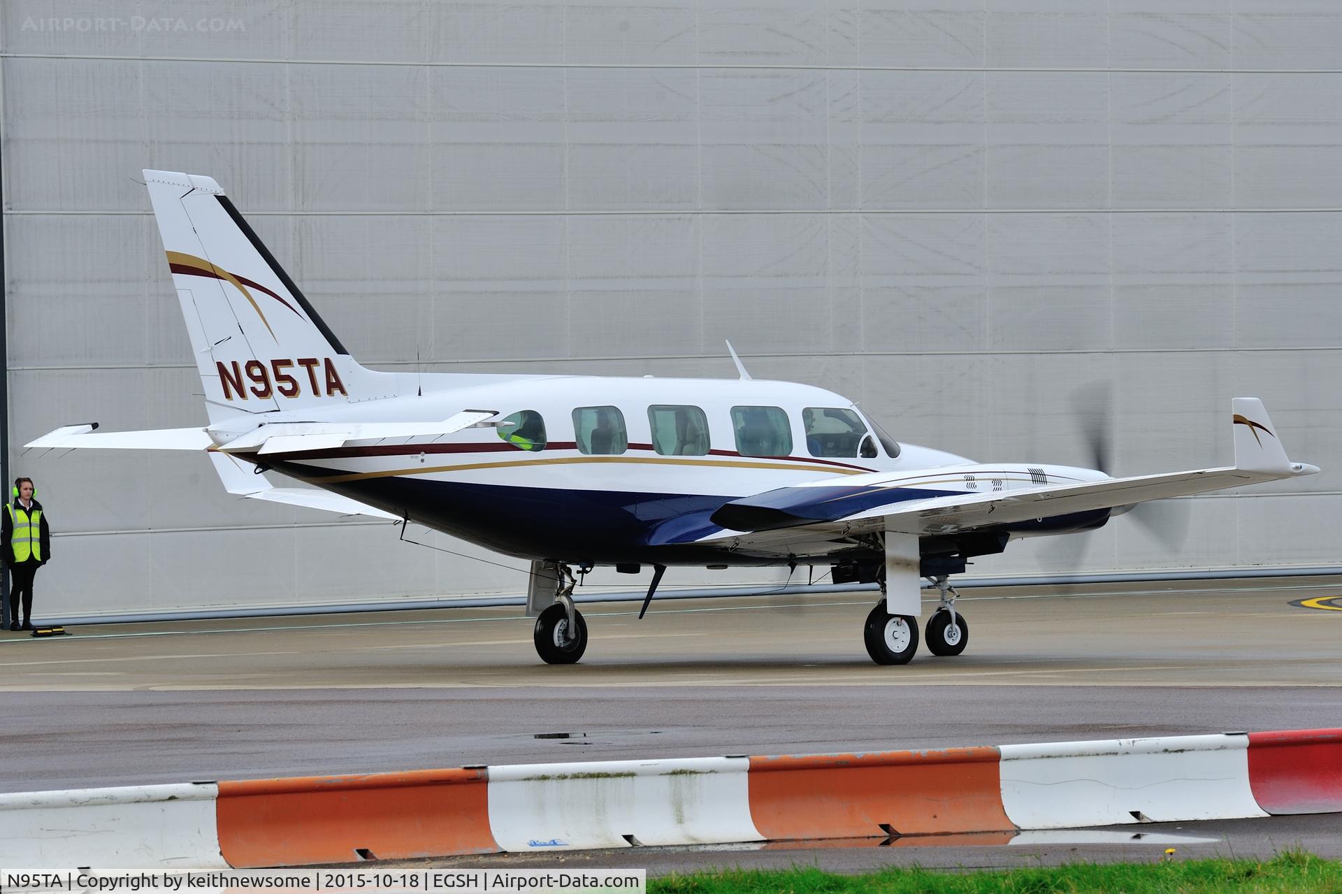 N95TA, 1973 Piper PA-31-310 Navajo C/N 31-7300971, Recent new colour scheme.