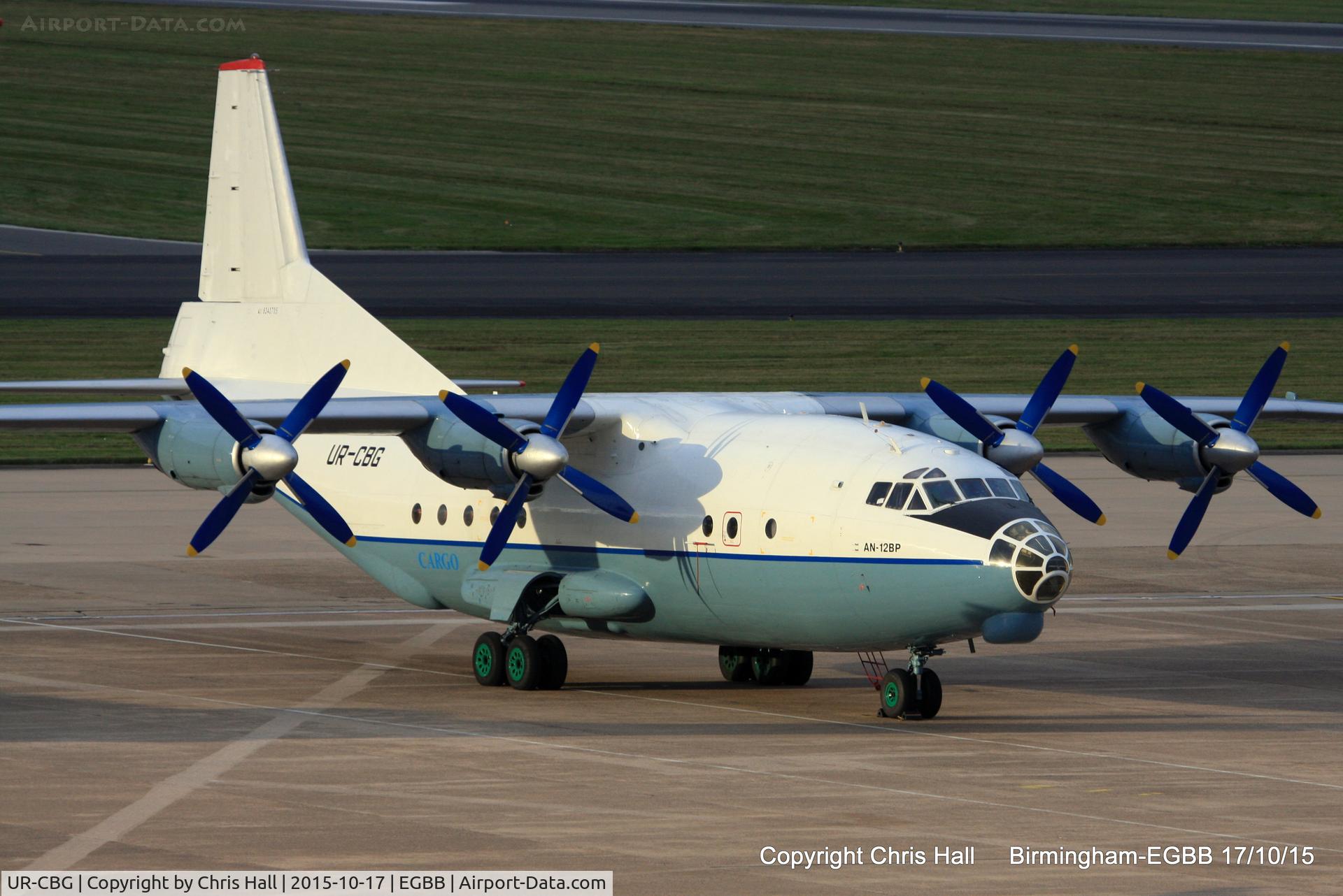 UR-CBG, 1966 Antonov An-12BK C/N 6343705, on the Elmdon Apron at Birmingham