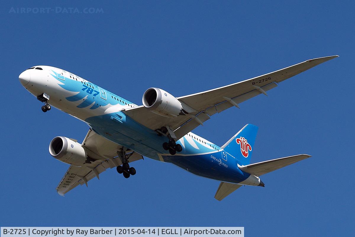 B-2725, 2012 Boeing 787-8 Dreamliner Dreamliner C/N 34923, Boeing 787-8 Dreamliner [34923] (China Southern Airlines) Home~G 14/04/2015. On approach 27R.