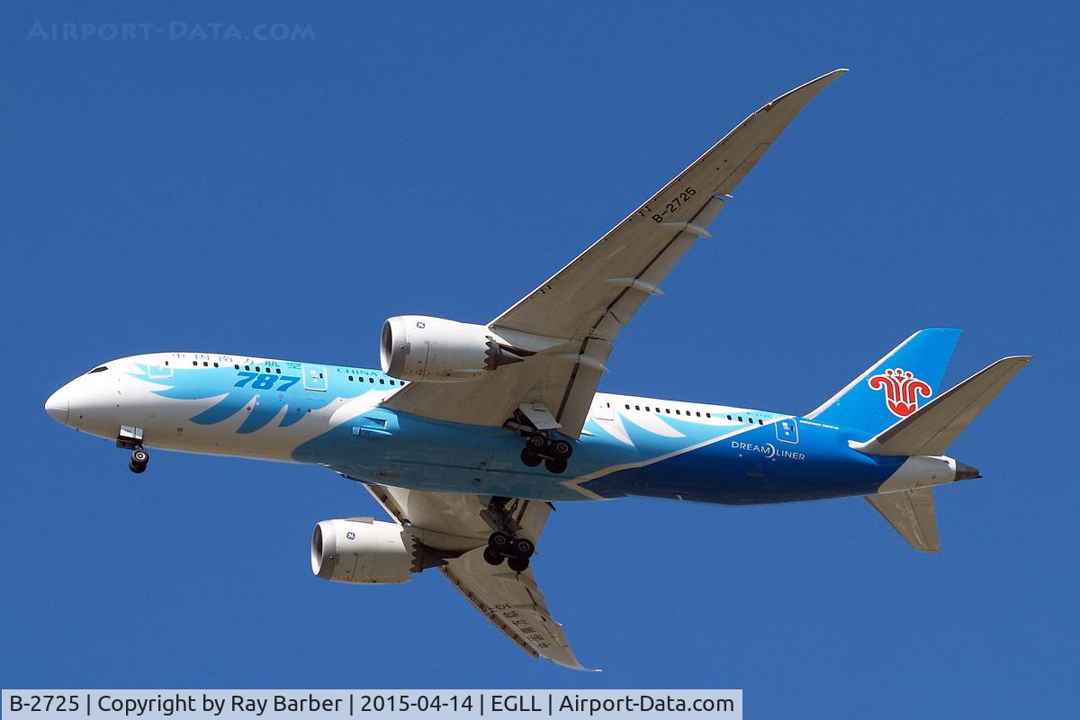 B-2725, 2012 Boeing 787-8 Dreamliner Dreamliner C/N 34923, Boeing 787-8 Dreamliner [34923] (China Southern Airlines) Home~G 14/04/2015. On approach 27R.