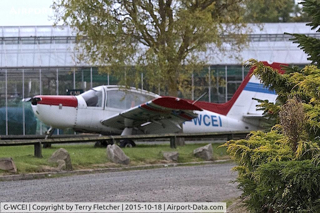 G-WCEI, 1973 Socata MS-894E Rallye Minerva 220GT C/N 12141, 1973 Socata MS-894E Rallye Minerva 220GT, c/n: 12141 now residing at the entrance to Rixton Sunday Car Boot Market